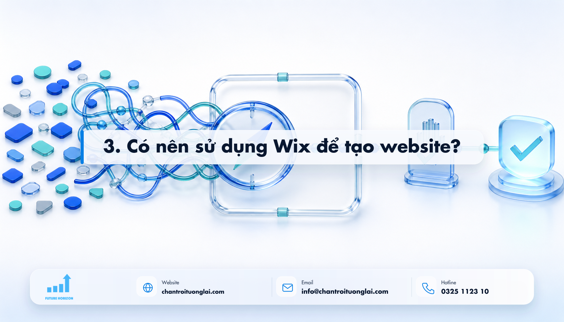 Minh họa 3. có nên sử dụng wix để tạo website? theo phong cách Fluent 2.5D
