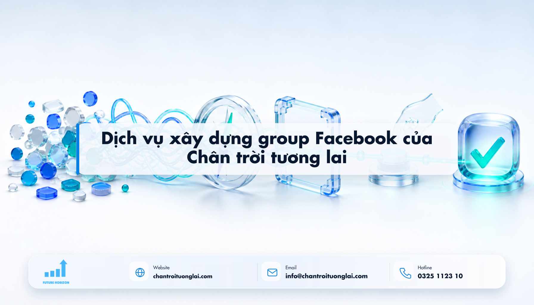 Dịch vụ xây dựng group Facebook của Chân trời tương lai Minh họa dịch vụ xây dựng group facebook của chân trời tương lai theo phong cách Fluent 2.5D