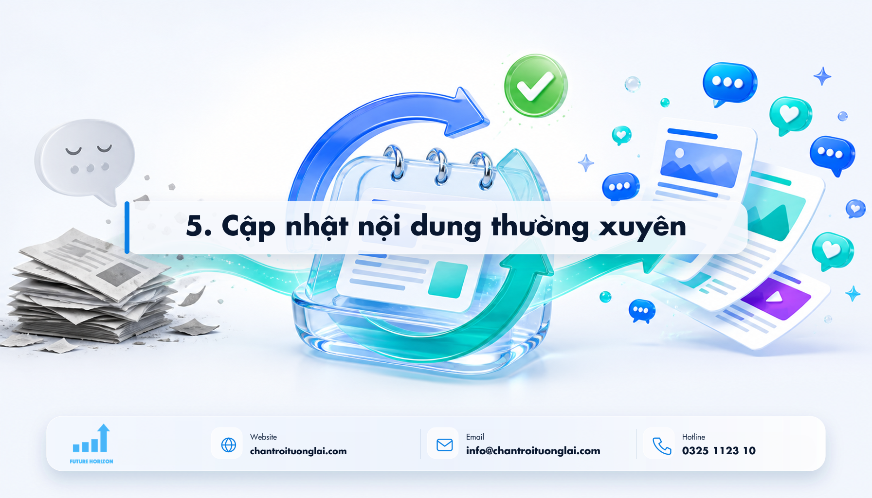 5. Cập nhật nội dung thường xuyên Minh họa 5. cập nhật nội dung thường xuyên theo phong cách Fluent 2.5D