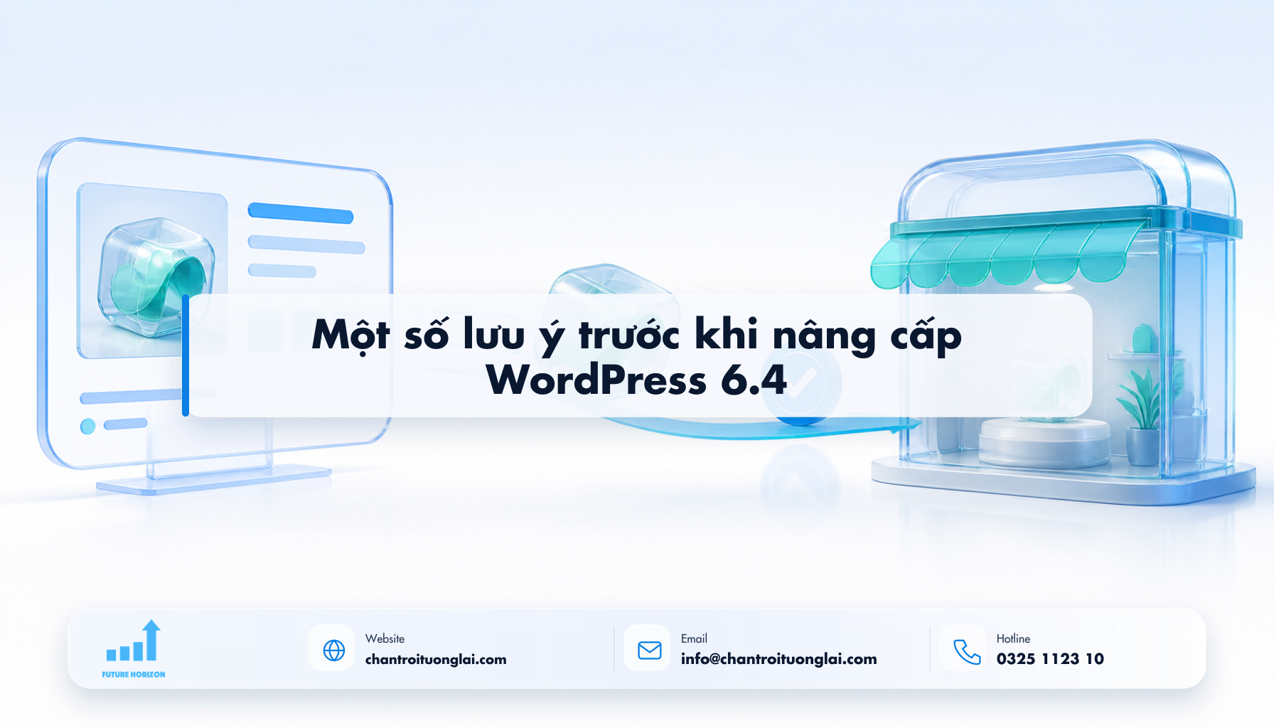 Một số lưu ý trước khi nâng cấp WordPress 6.4 Minh họa một số lưu ý trước khi nâng cấp wordpress 6.4 theo phong cách Fluent 2.5D
