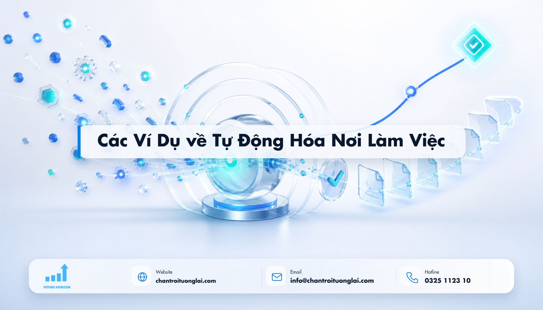 Các Ví Dụ về Tự Động Hóa Nơi Làm Việc Minh họa các ví dụ về tự động hóa nơi làm việc theo phong cách Fluent 2.5D