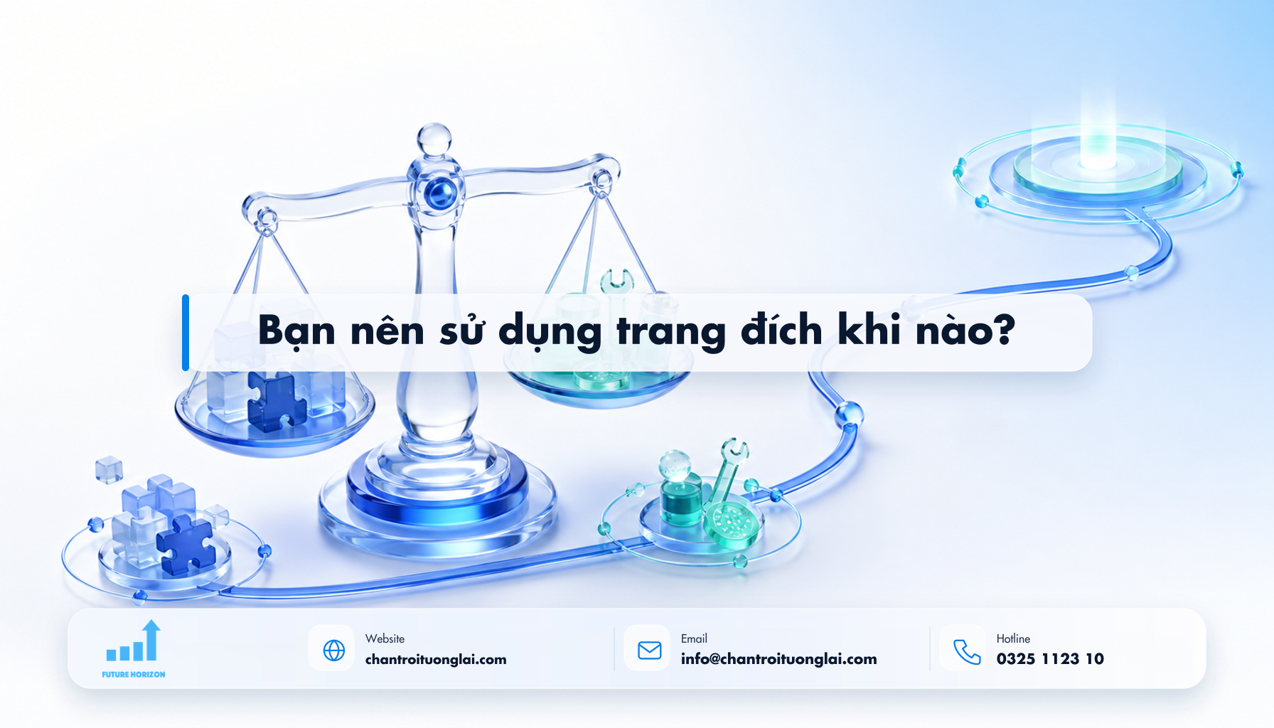 Bạn nên sử dụng trang đích khi nào? Minh họa bạn nên sử dụng trang đích khi nào? theo phong cách Fluent 2.5D