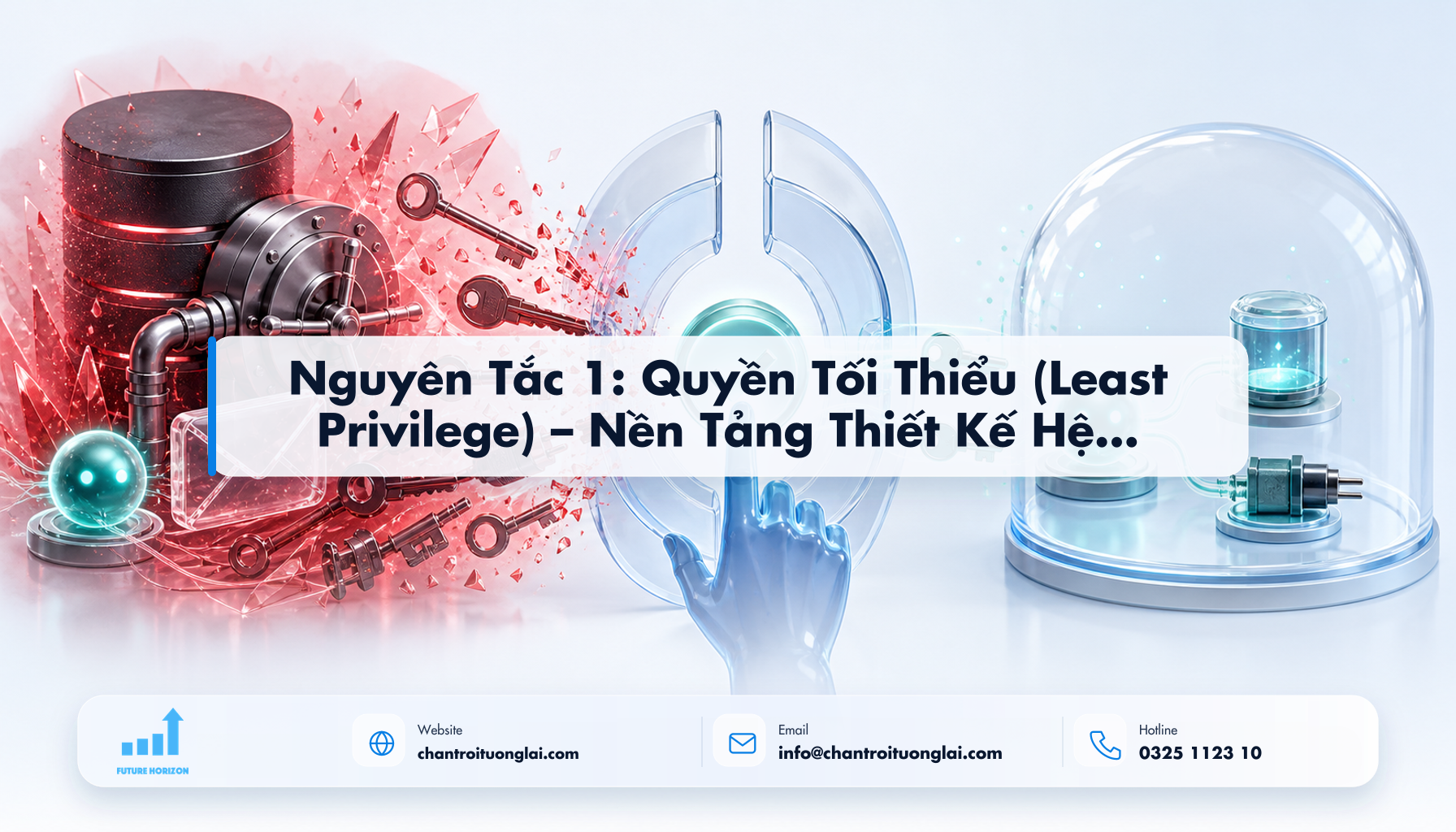Nguyên Tắc 1: Quyền Tối Thiểu (Least Privilege) – Nền Tảng Thiết Kế Hệ Thống Agent An Toàn Minh họa nguyên tắc 1: quyền tối thiểu (least privilege) – nền tảng thiết kế hệ thống agent an toàn theo phong cách Fluent 2.5D