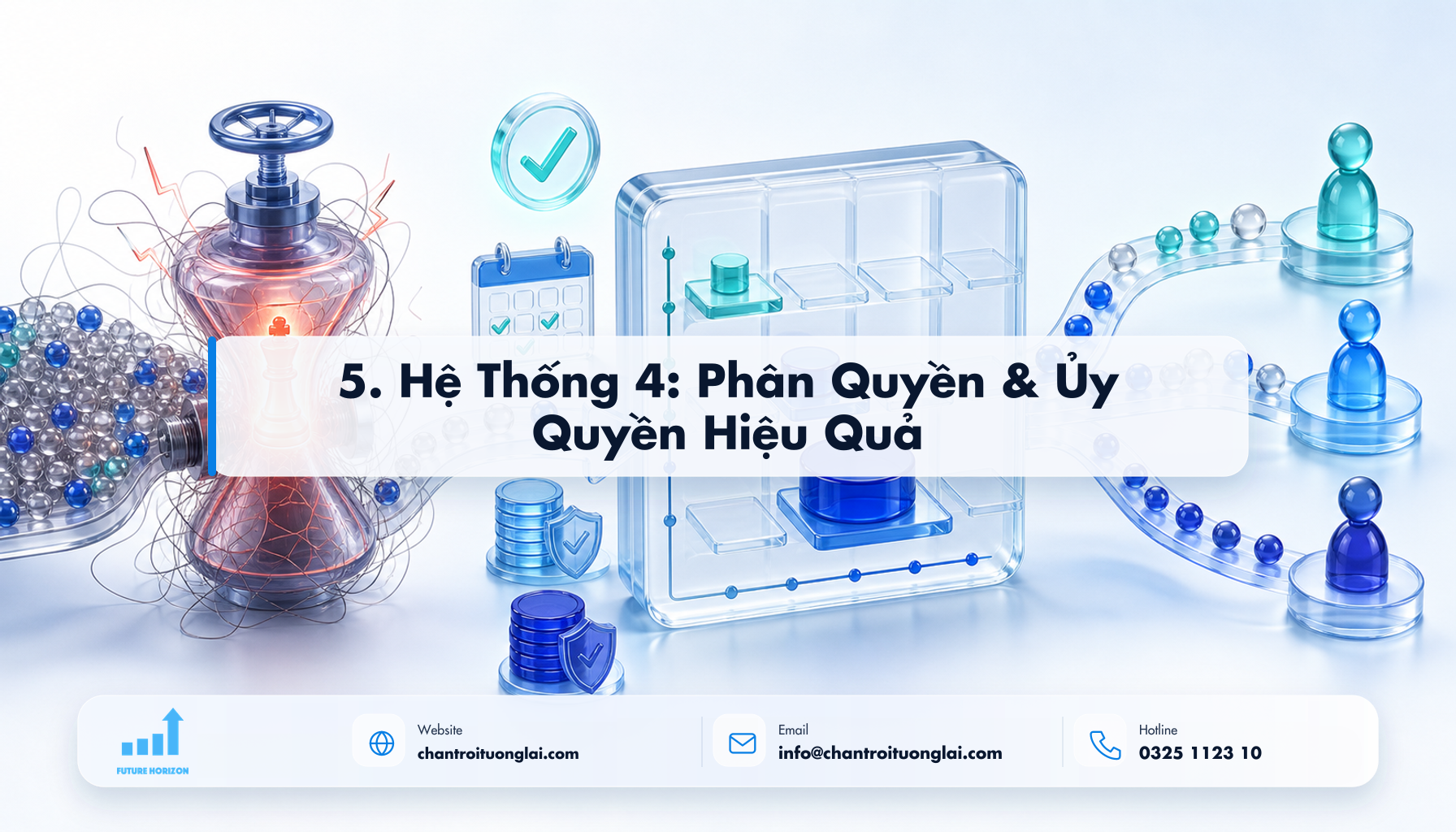 5. Hệ Thống 4: Phân Quyền & Ủy Quyền Hiệu Quả Minh họa 5. hệ thống 4: phân quyền & ủy quyền hiệu quả theo phong cách Fluent 2.5D