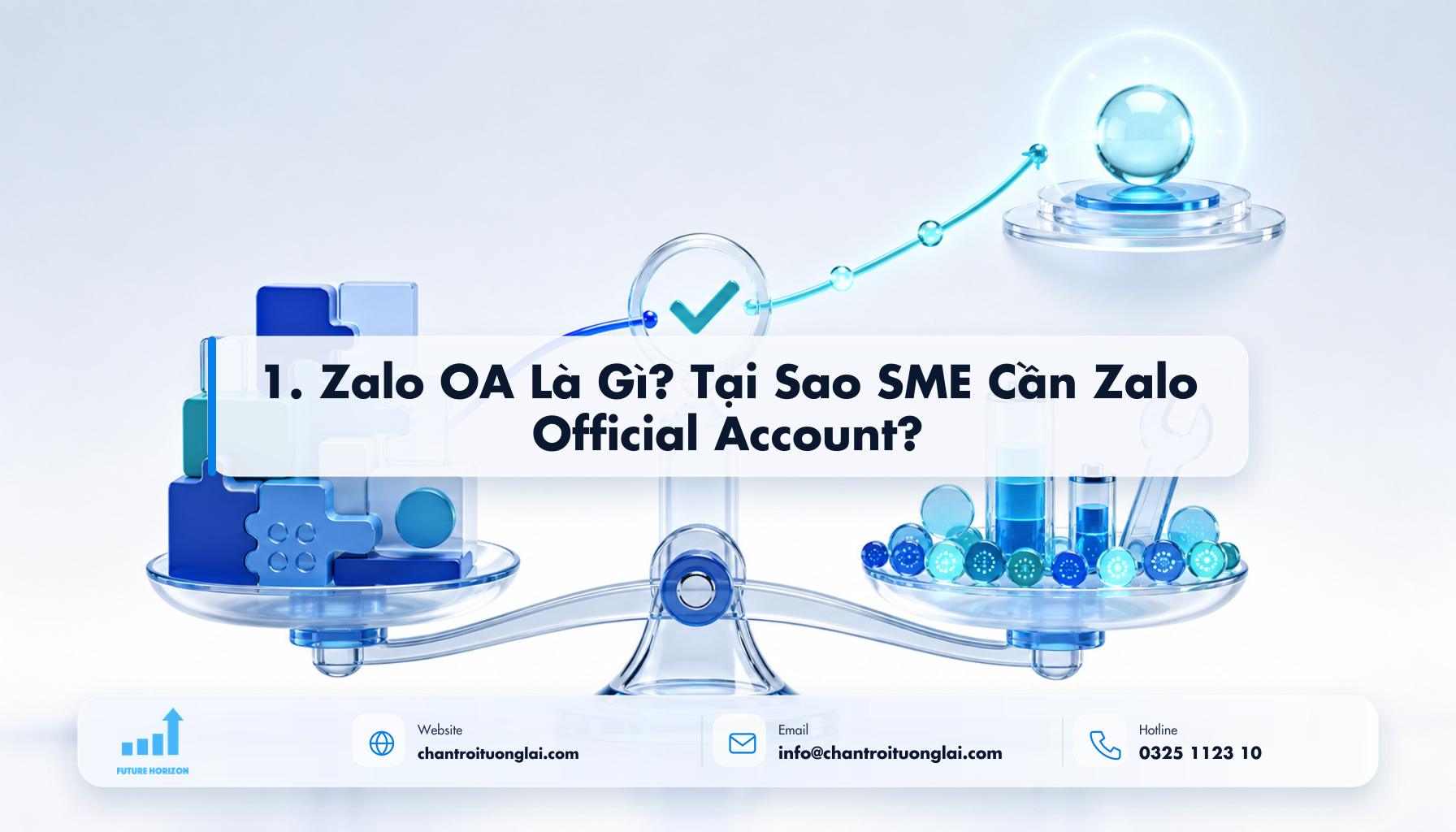 Minh họa 1. zalo oa là gì? tại sao sme cần zalo official account? theo phong cách Fluent 2.5D