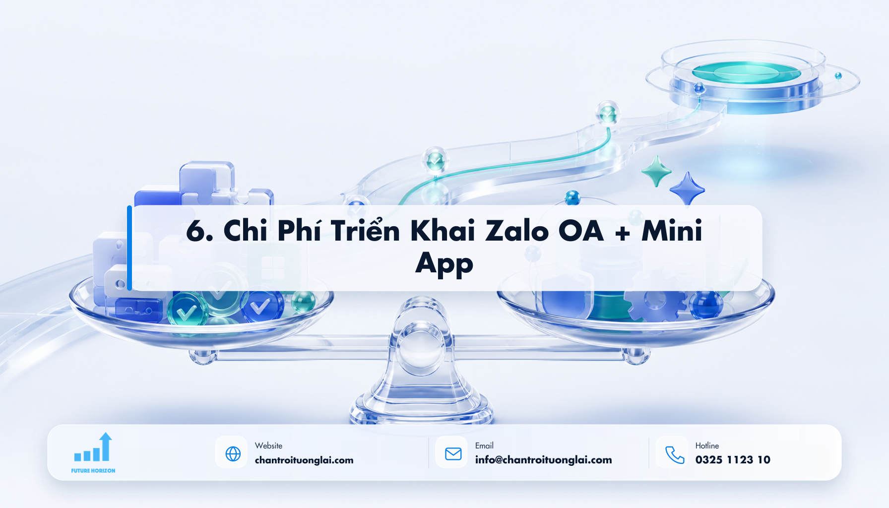 Minh họa 6. chi phí triển khai zalo oa + mini app theo phong cách Fluent 2.5D