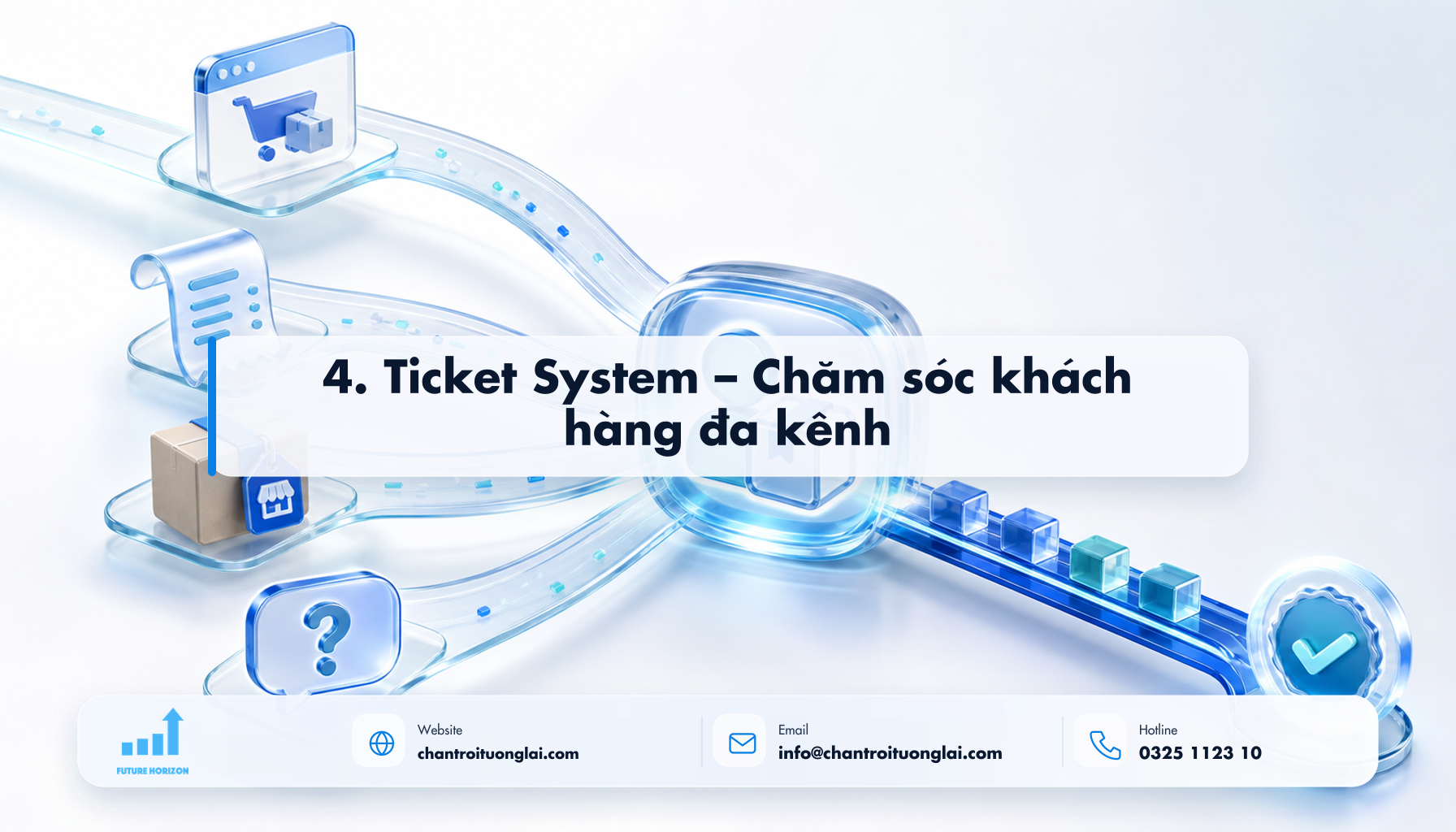 4. Ticket System – Chăm sóc khách hàng đa kênh Minh họa 4. ticket system – chăm sóc khách hàng đa kênh theo phong cách Fluent 2.5D