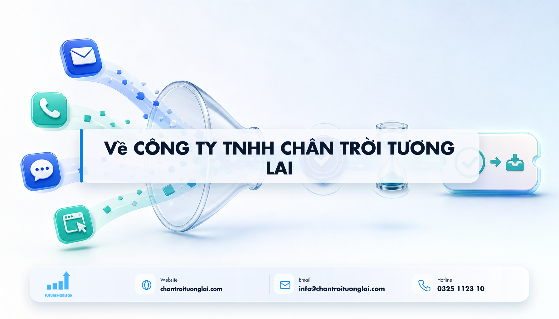 Về CÔNG TY TNHH CHÂN TRỜI TƯƠNG LAI Minh họa về công ty tnhh chân trời tương lai theo phong cách Fluent 2.5D