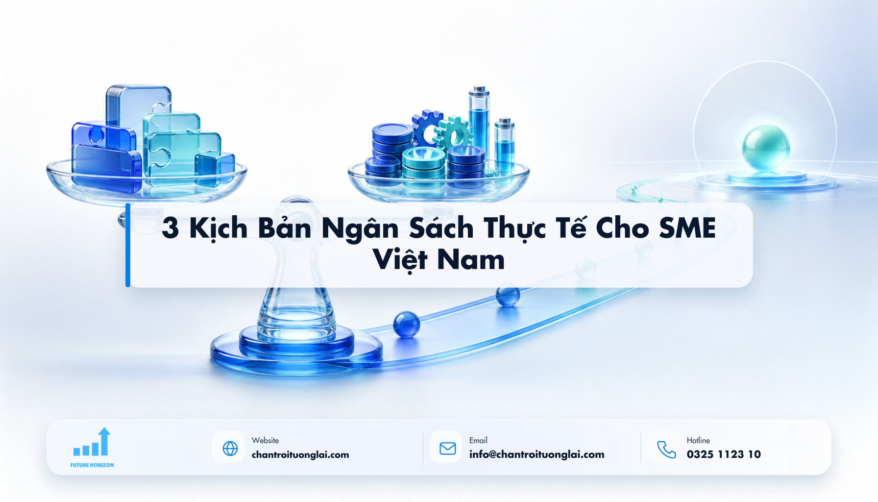 3 Kịch Bản Ngân Sách Thực Tế Cho SME Việt Nam Minh họa 3 kịch bản ngân sách thực tế cho sme việt nam theo phong cách Fluent 2.5D