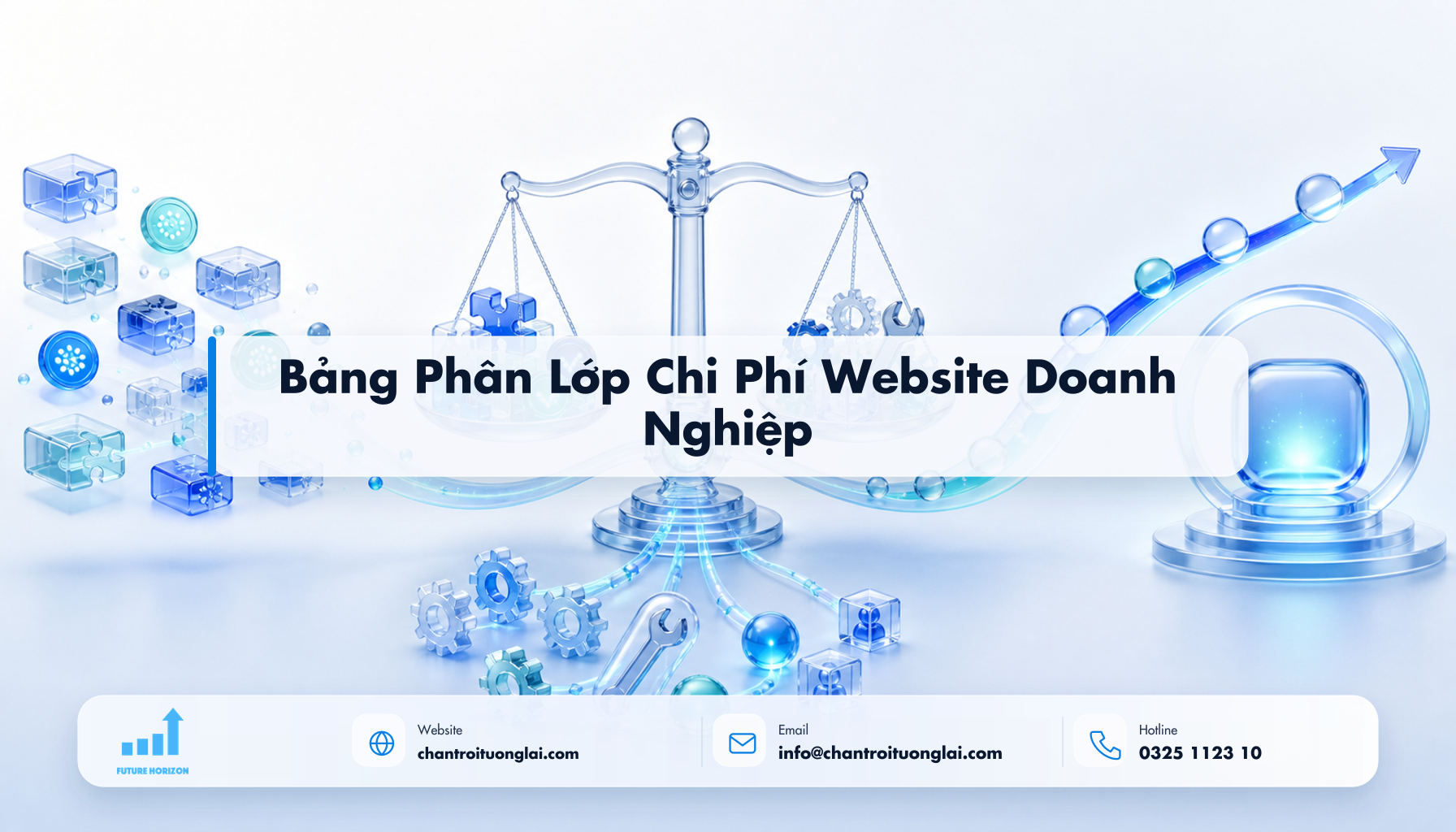 Bảng Phân Lớp Chi Phí Website Doanh Nghiệp Minh họa bảng phân lớp chi phí website doanh nghiệp theo phong cách Fluent 2.5D