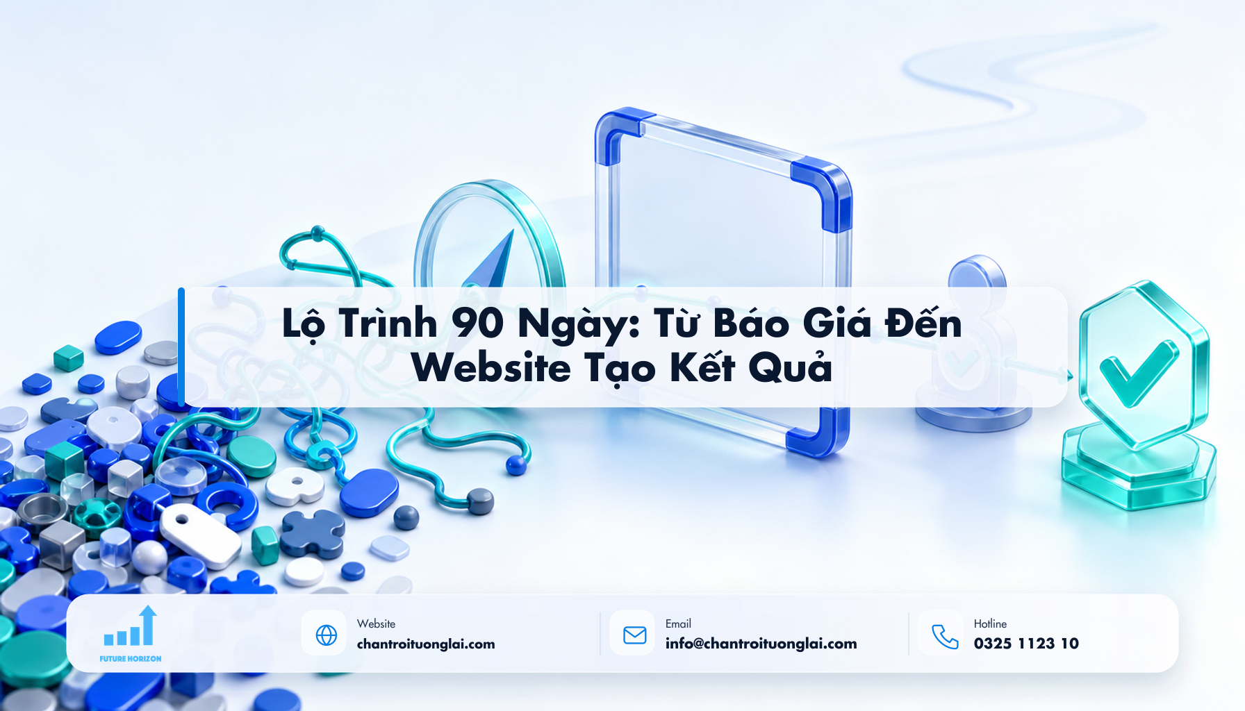 Lộ Trình 90 Ngày: Từ Báo Giá Đến Website Tạo Kết Quả Minh họa lộ trình 90 ngày: từ báo giá đến website tạo kết quả theo phong cách Fluent 2.5D
