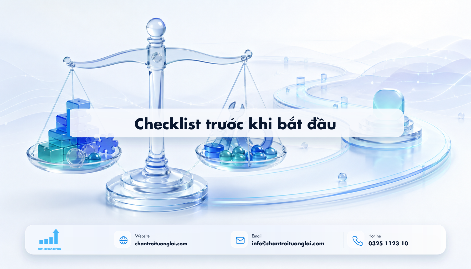 Minh họa checklist trước khi bắt đầu theo phong cách Fluent 2.5D