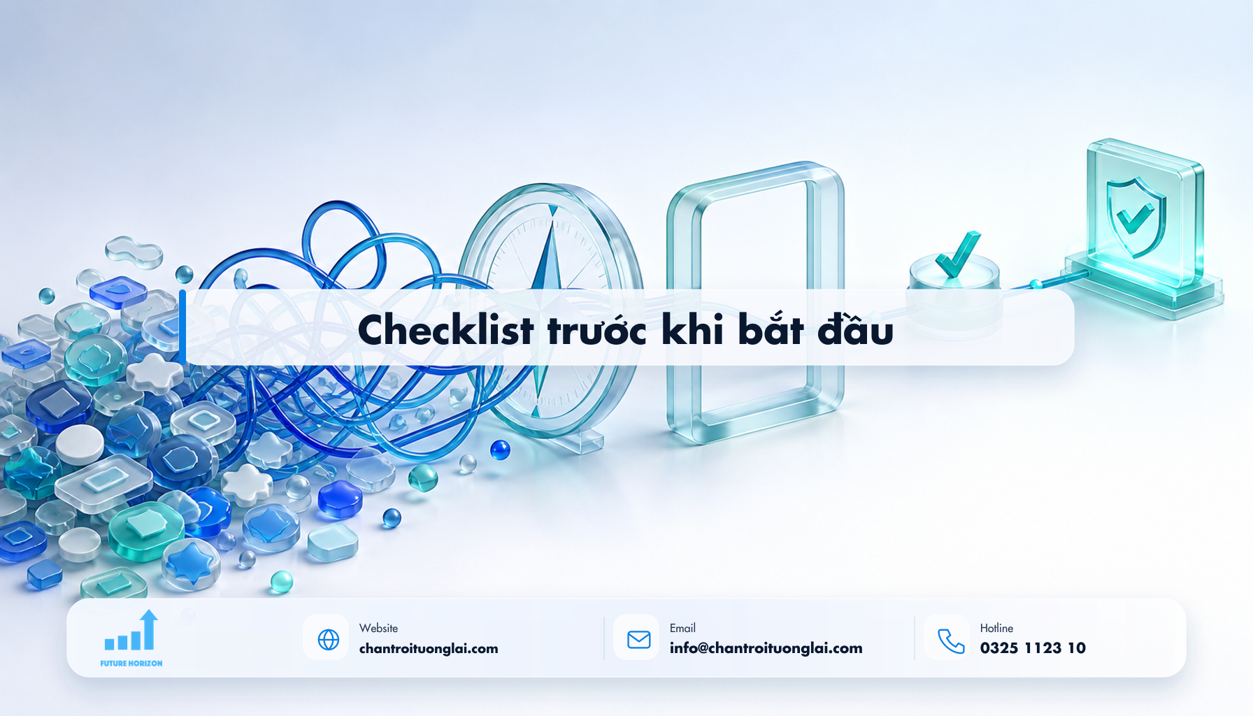 Minh họa checklist trước khi bắt đầu theo phong cách Fluent 2.5D
