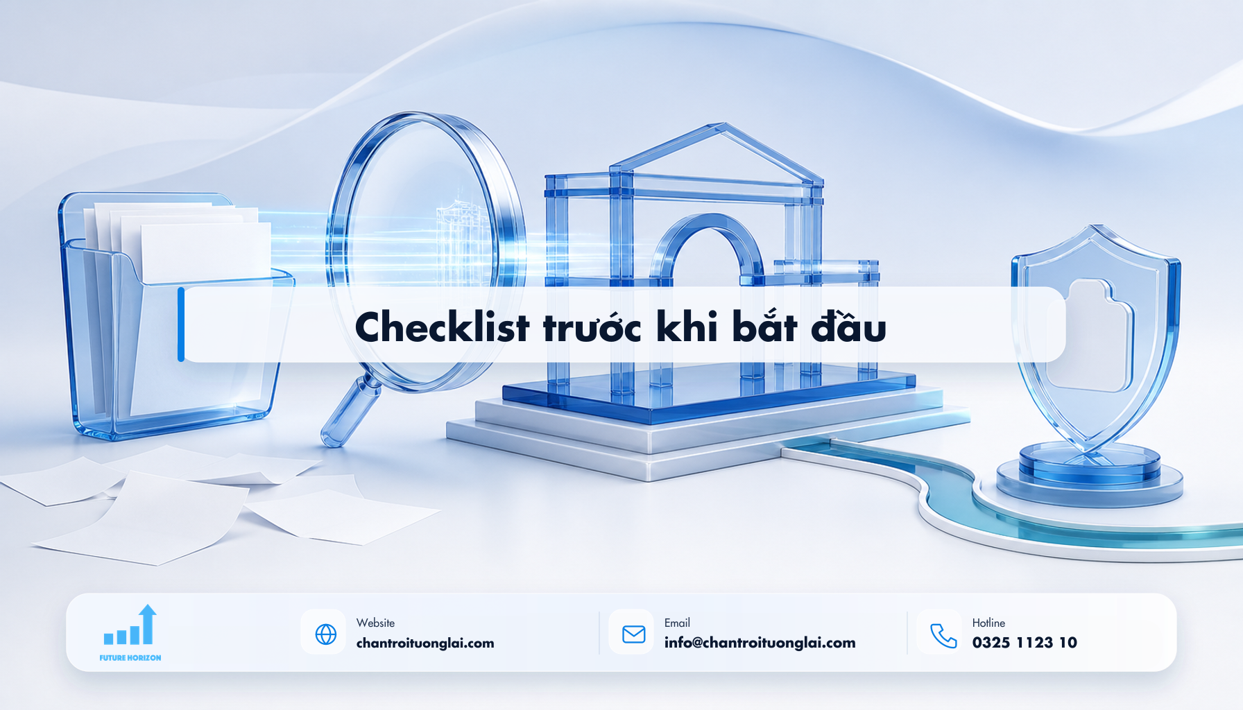 Checklist trước khi bắt đầu Minh họa checklist trước khi bắt đầu theo phong cách Fluent 2.5D
