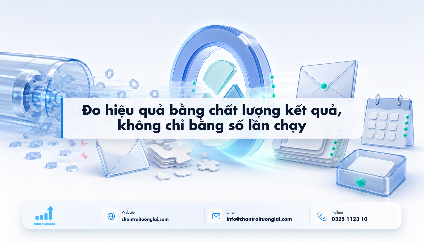 Đo hiệu quả bằng chất lượng kết quả, không chỉ bằng số lần chạy Minh họa đo hiệu quả bằng chất lượng kết quả, không chỉ bằng số lần chạy theo phong cách Fluent 2.5D