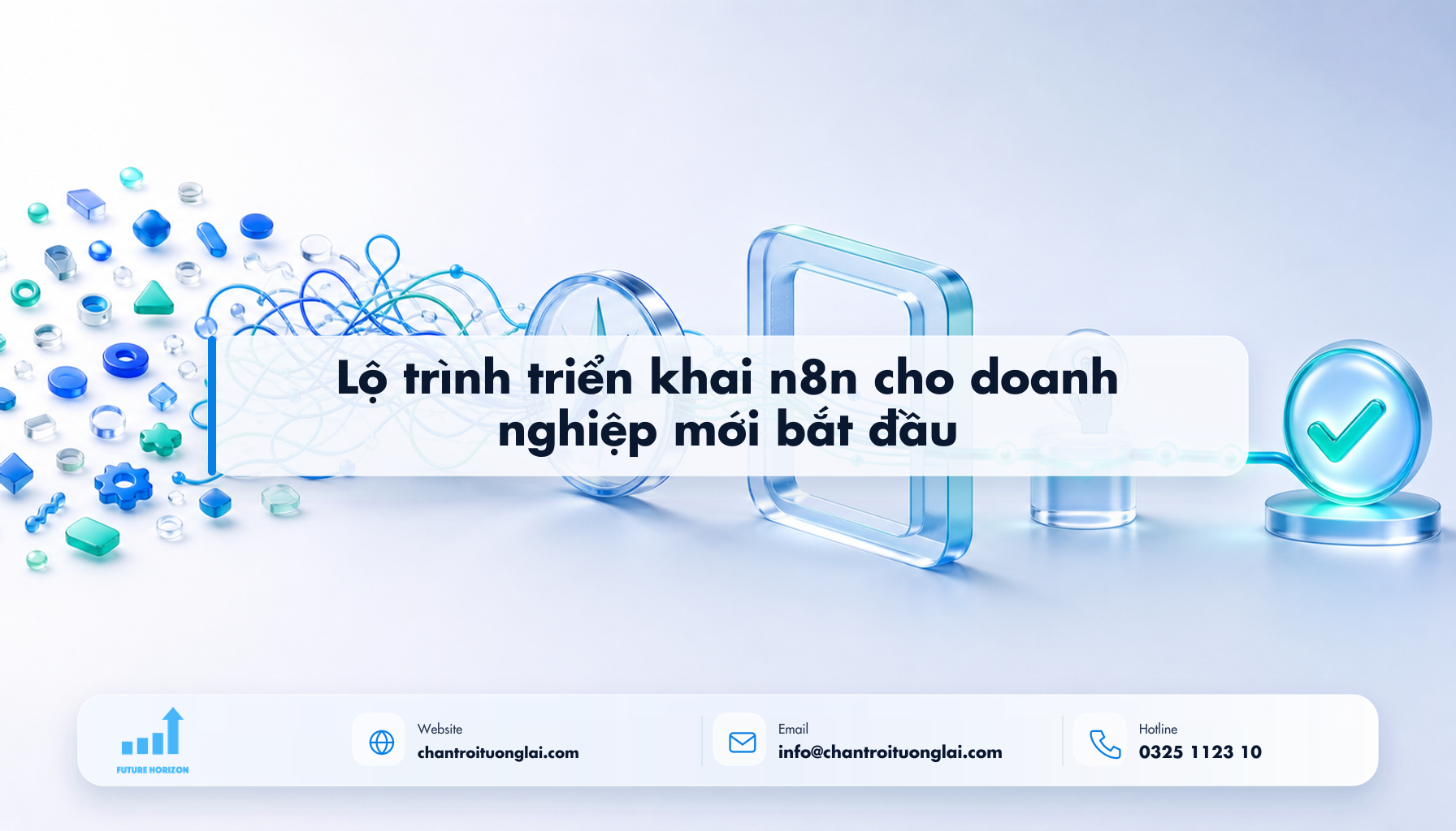 Lộ trình triển khai n8n cho doanh nghiệp mới bắt đầu Minh họa lộ trình triển khai n8n cho doanh nghiệp mới bắt đầu theo phong cách Fluent 2.5D
