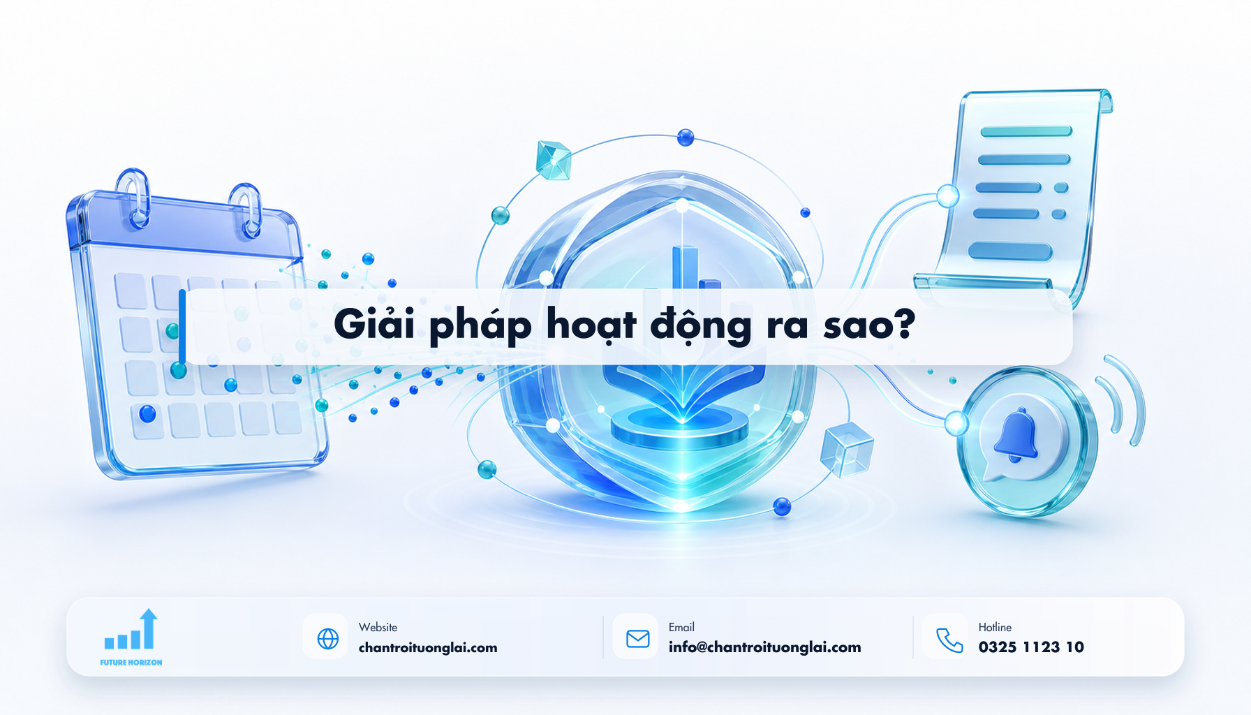 Giải pháp hoạt động ra sao? Minh họa giải pháp hoạt động ra sao? theo phong cách Fluent 2.5D