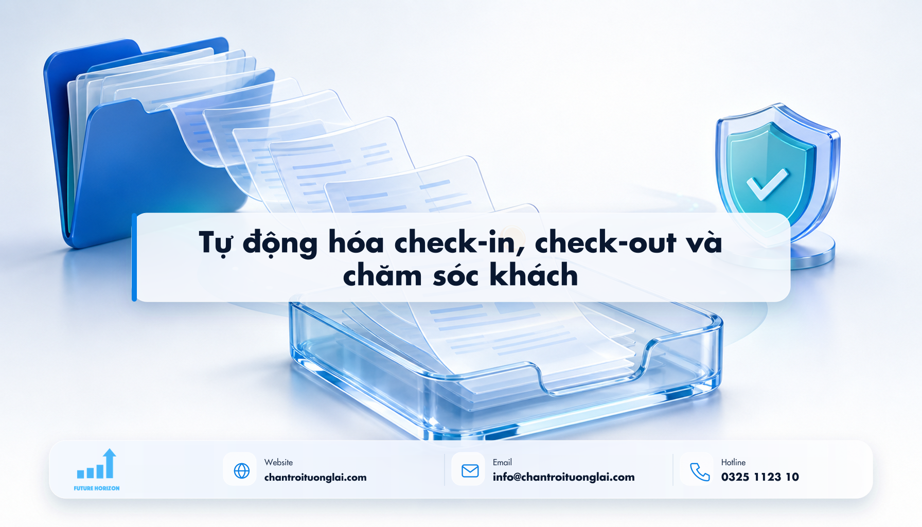 Tự động hóa check-in, check-out và chăm sóc khách Minh họa tự động hóa check-in, check-out và chăm sóc khách theo phong cách Fluent 2.5D