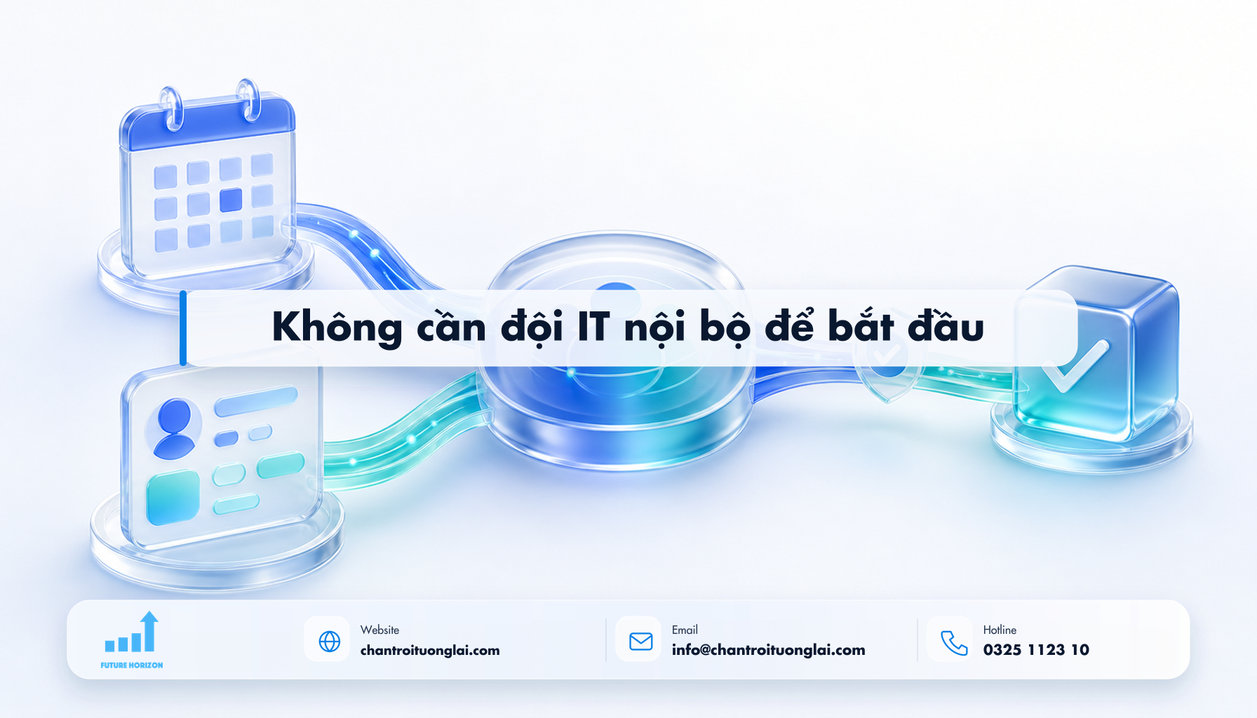 Không cần đội IT nội bộ để bắt đầu Minh họa không cần đội it nội bộ để bắt đầu theo phong cách Fluent 2.5D