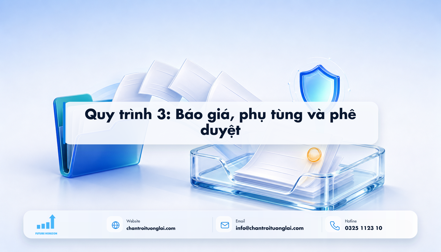 Quy trình 3: Báo giá, phụ tùng và phê duyệt Minh họa quy trình 3: báo giá, phụ tùng và phê duyệt theo phong cách Fluent 2.5D