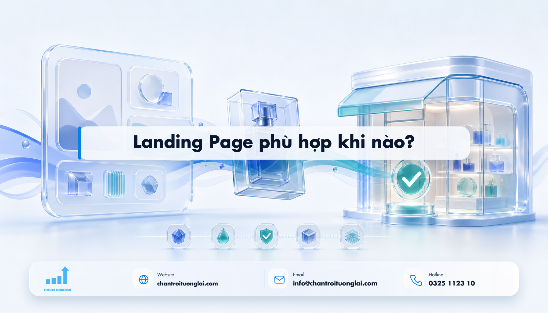 Landing Page phù hợp khi nào? Minh họa landing page phù hợp khi nào? theo phong cách Fluent 2.5D