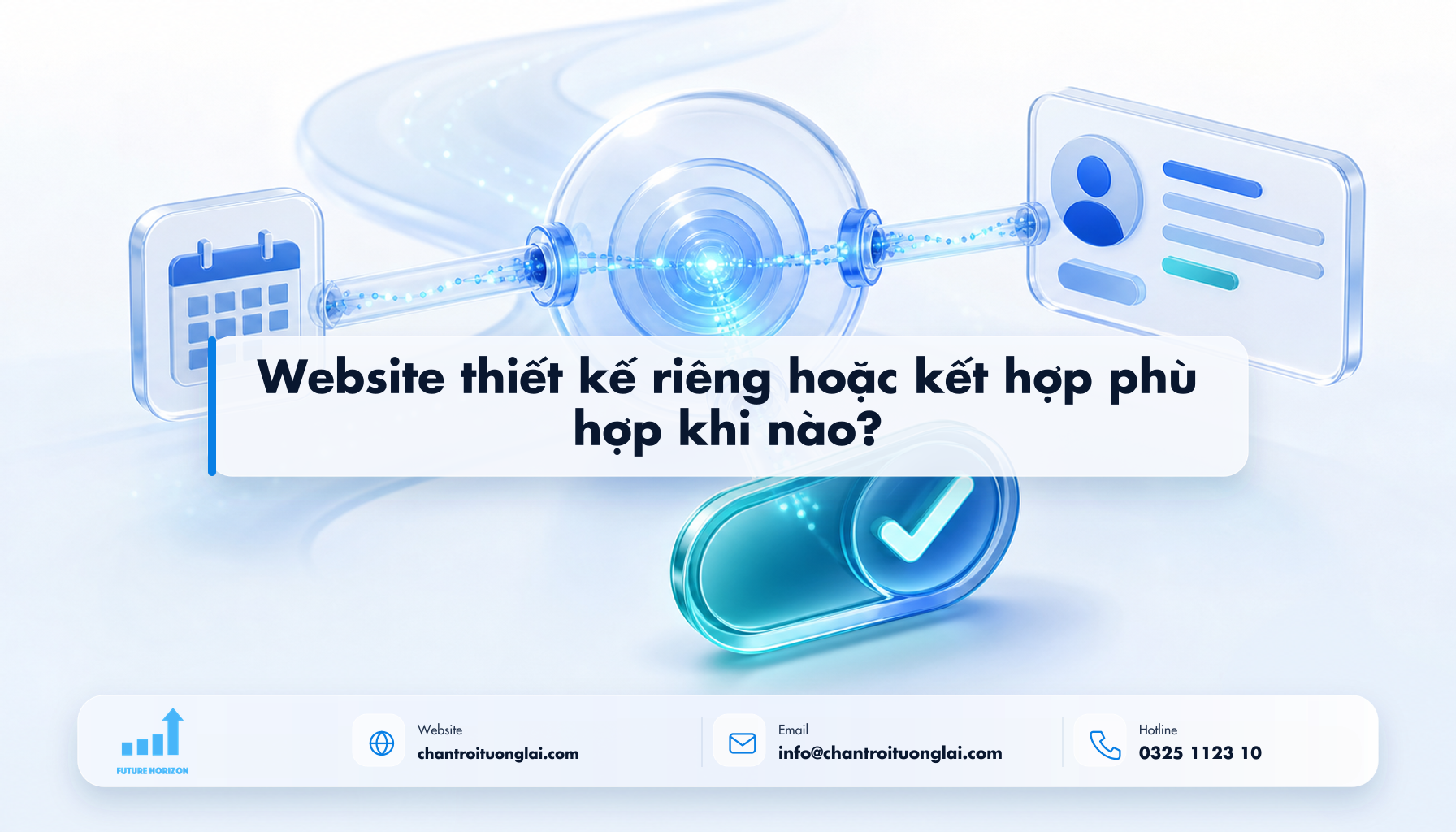 Website thiết kế riêng hoặc kết hợp phù hợp khi nào? Minh họa website thiết kế riêng hoặc kết hợp phù hợp khi nào? theo phong cách Fluent 2.5D