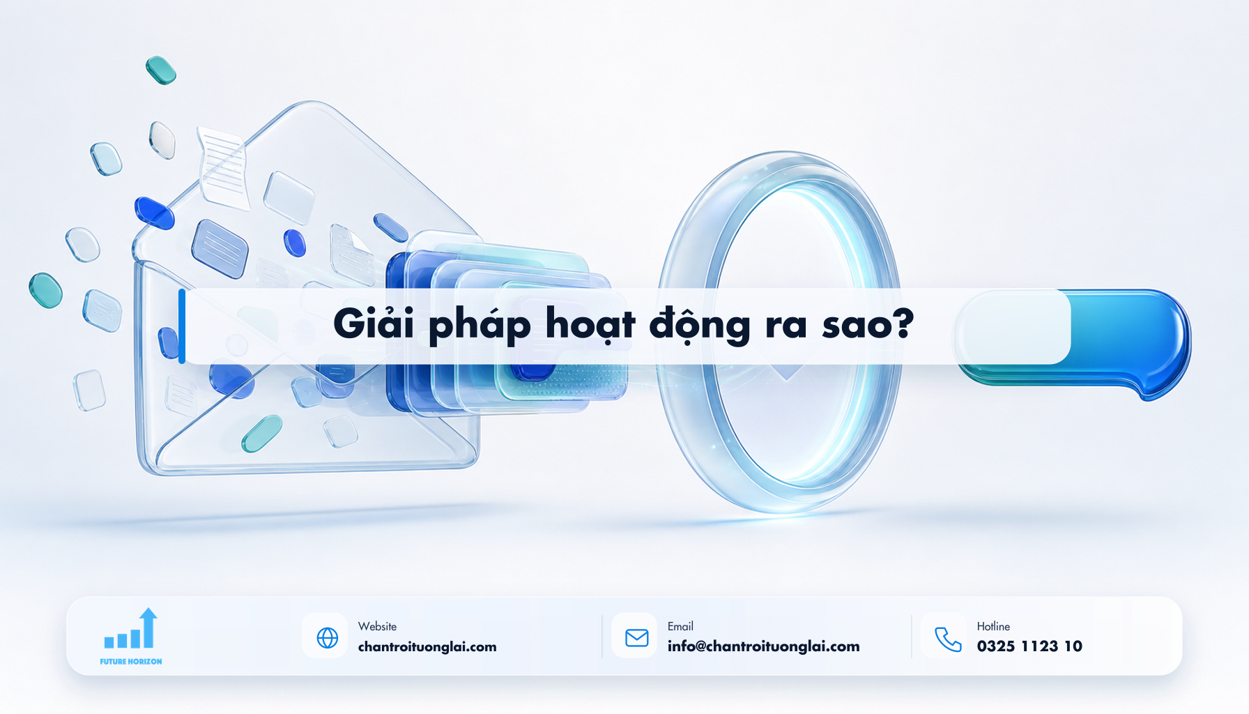 Giải pháp hoạt động ra sao? Minh họa giải pháp hoạt động ra sao? theo phong cách Fluent 2.5D