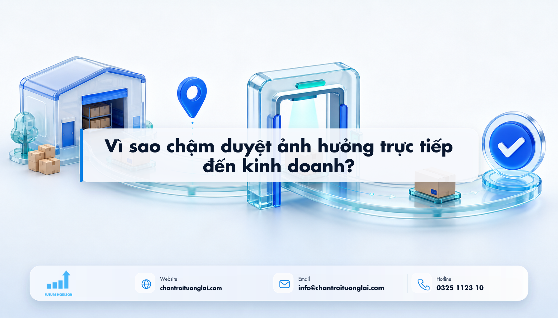 Vì sao chậm duyệt ảnh hưởng trực tiếp đến kinh doanh? Minh họa vì sao chậm duyệt ảnh hưởng trực tiếp đến kinh doanh? theo phong cách Fluent 2.5D