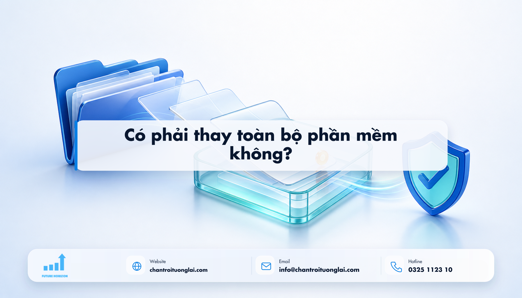Có phải thay toàn bộ phần mềm không? Minh họa có phải thay toàn bộ phần mềm không? theo phong cách Fluent 2.5D