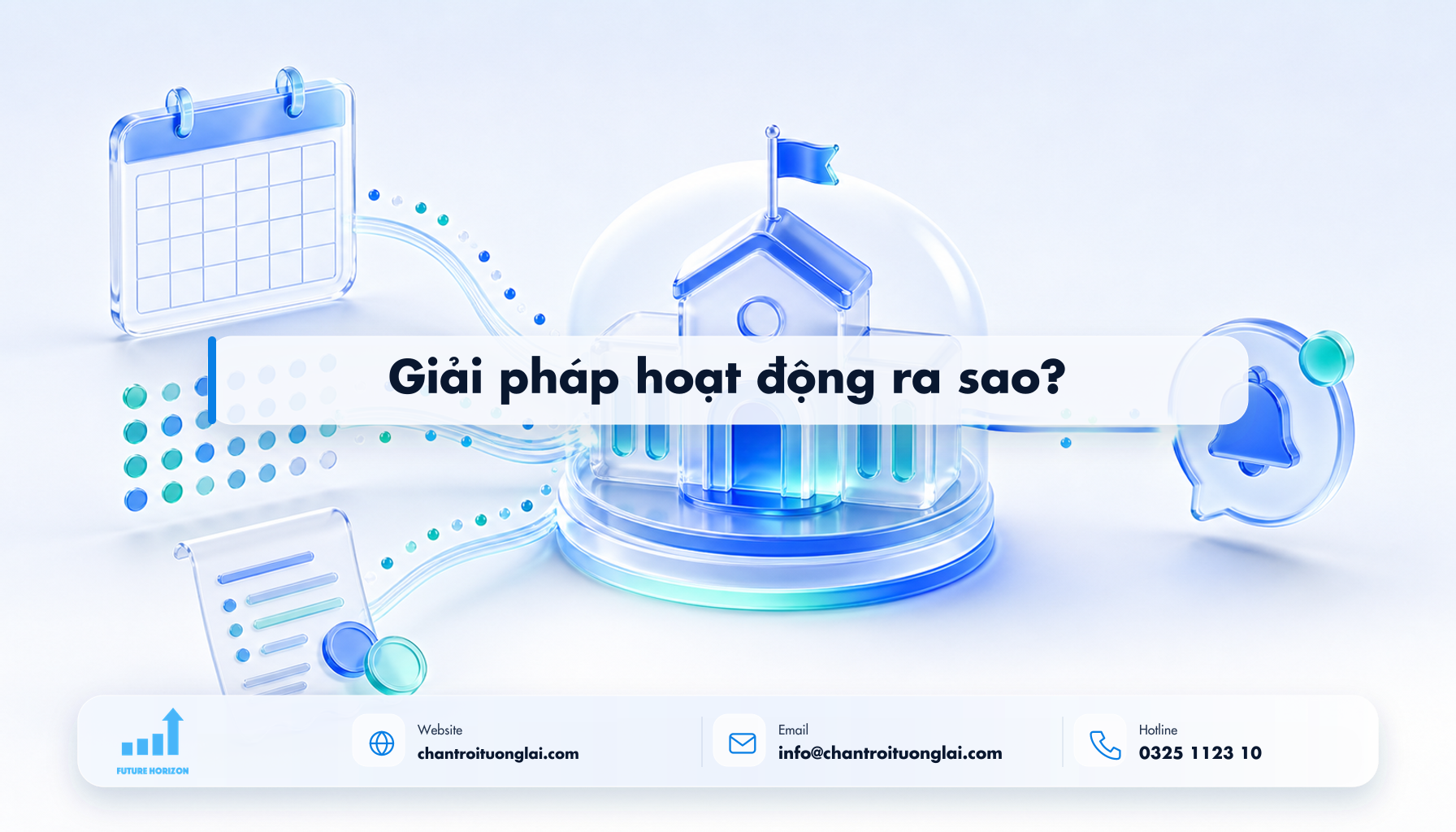Giải pháp hoạt động ra sao? Minh họa giải pháp hoạt động ra sao? theo phong cách Fluent 2.5D
