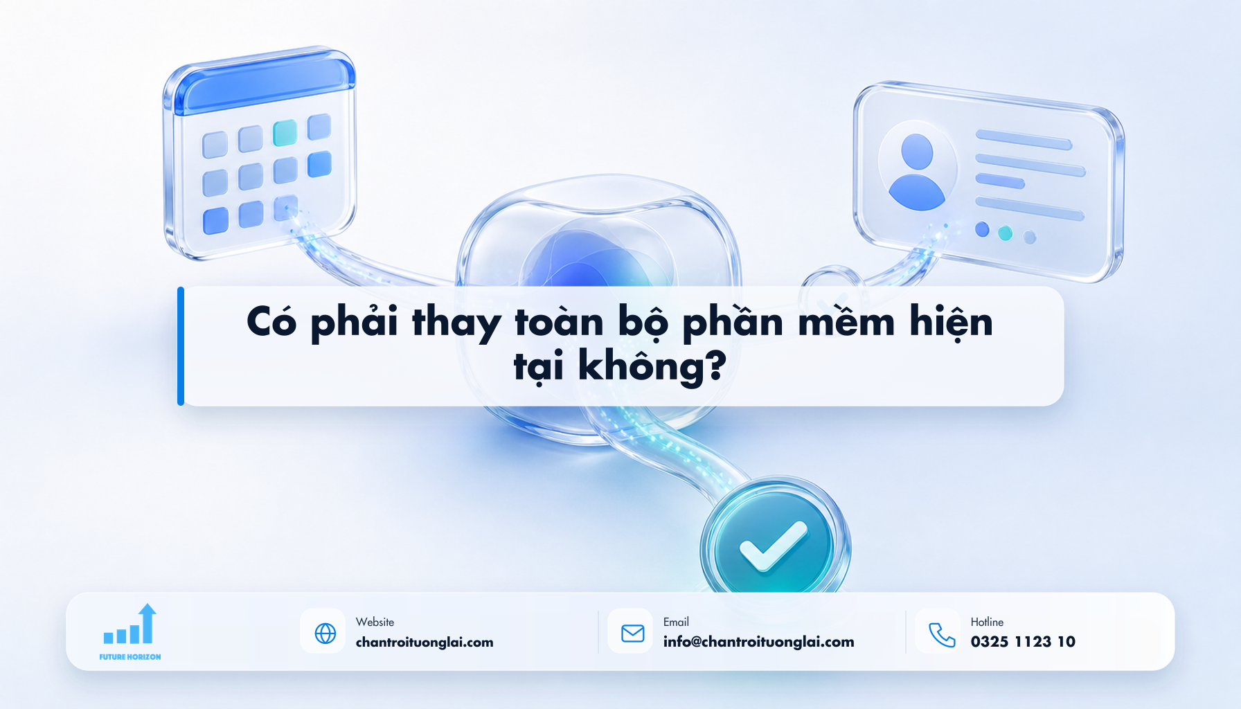 Có phải thay toàn bộ phần mềm hiện tại không? Minh họa có phải thay toàn bộ phần mềm hiện tại không? theo phong cách Fluent 2.5D