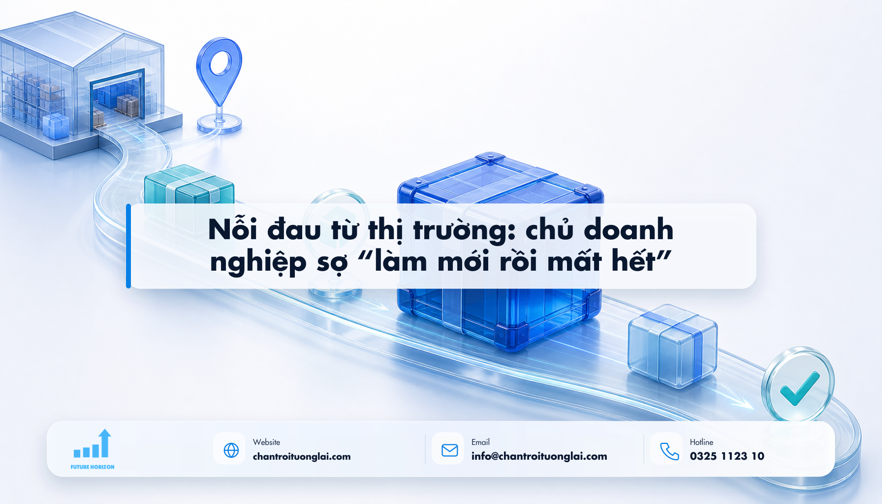 Nỗi đau từ thị trường: chủ doanh nghiệp sợ “làm mới rồi mất hết” Minh họa nỗi đau từ thị trường: chủ doanh nghiệp sợ “làm mới rồi mất hết” theo phong cách Fluent 2.5D