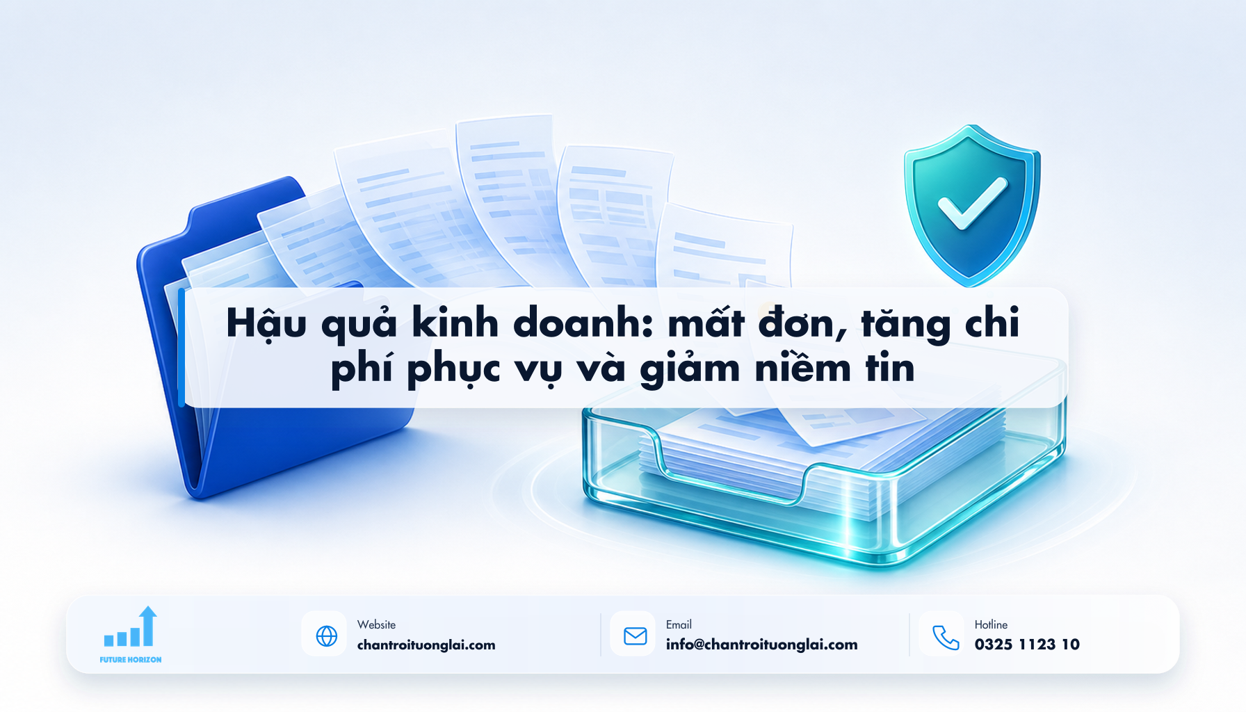 Minh họa hậu quả kinh doanh: mất đơn, tăng chi phí phục vụ và giảm niềm tin theo phong cách Fluent 2.5D