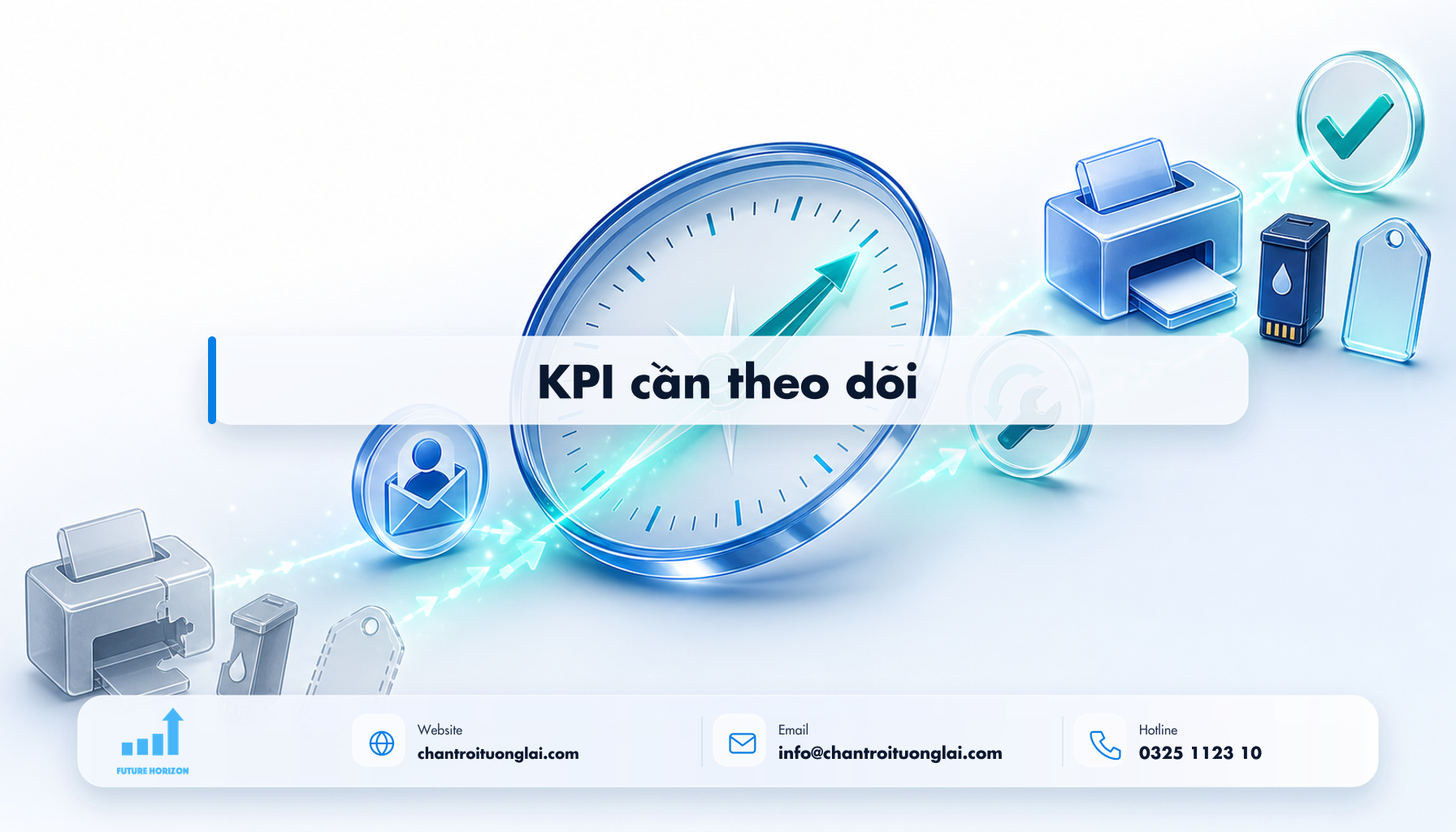 Minh họa kpi cần theo dõi theo phong cách Fluent 2.5D
