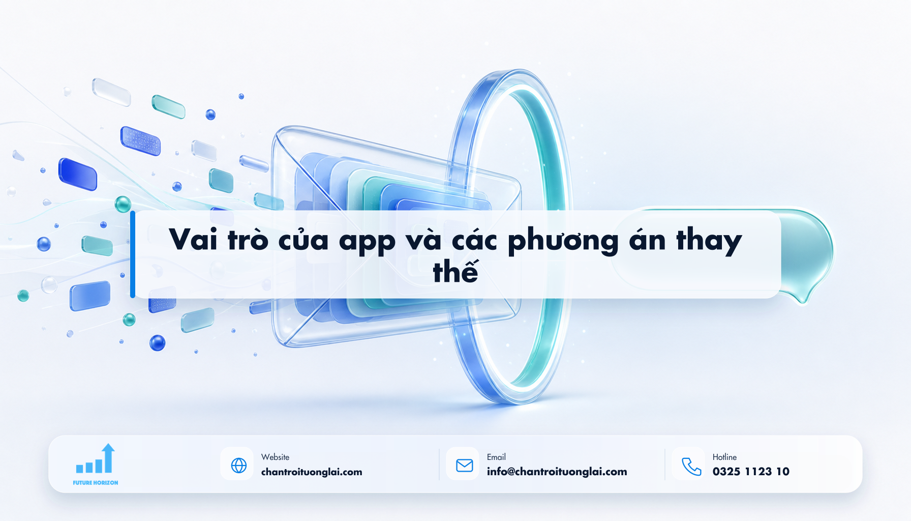 Minh họa vai trò của app và các phương án thay thế theo phong cách Fluent 2.5D