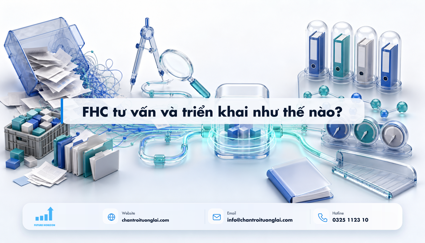FHC tư vấn và triển khai như thế nào? Minh họa fhc tư vấn và triển khai như thế nào? theo phong cách Fluent 2.5D