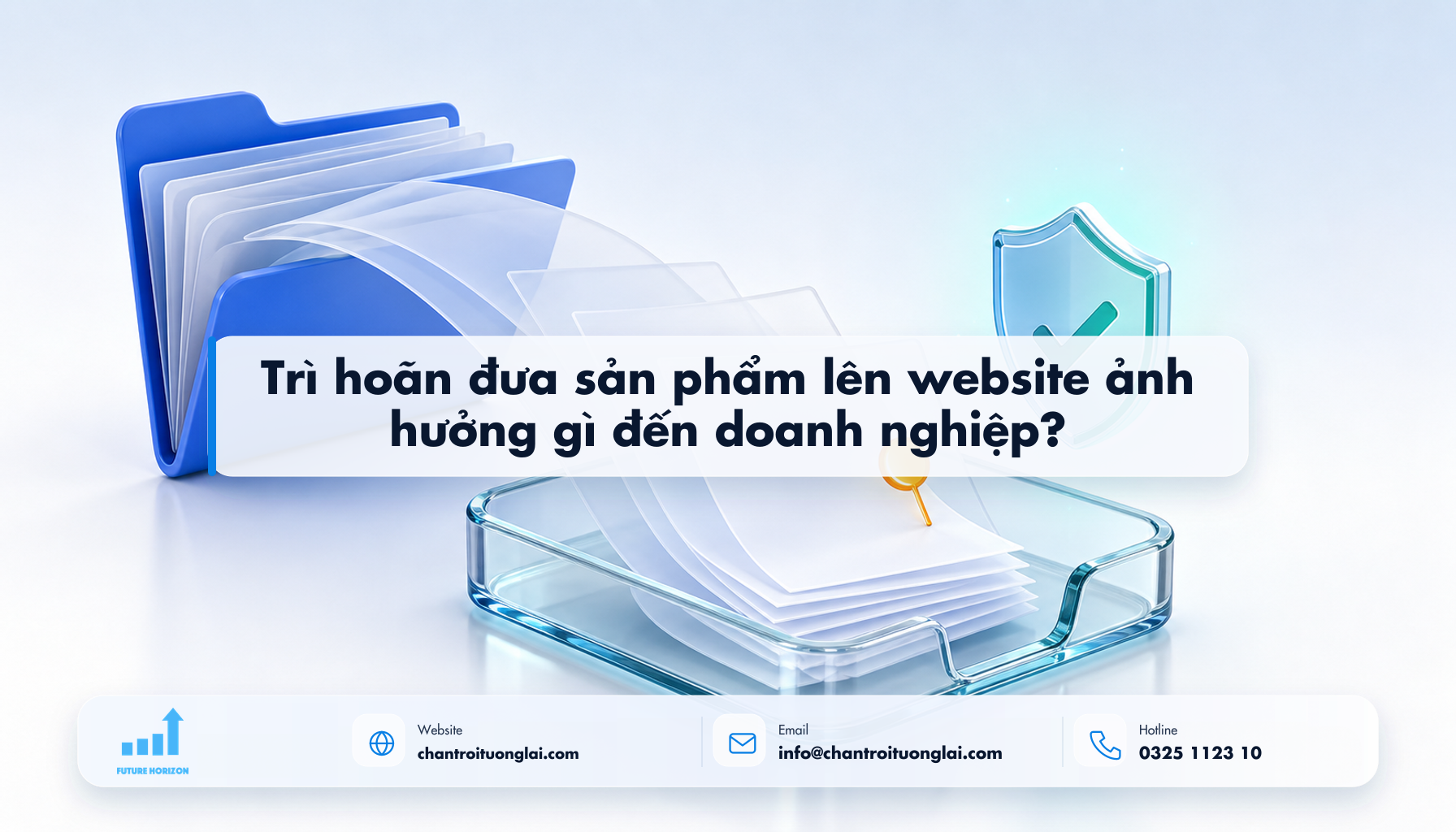 Trì hoãn đưa sản phẩm lên website ảnh hưởng gì đến doanh nghiệp? Minh họa trì hoãn đưa sản phẩm lên website ảnh hưởng gì đến doanh nghiệp? theo phong cách Fluent 2.5D