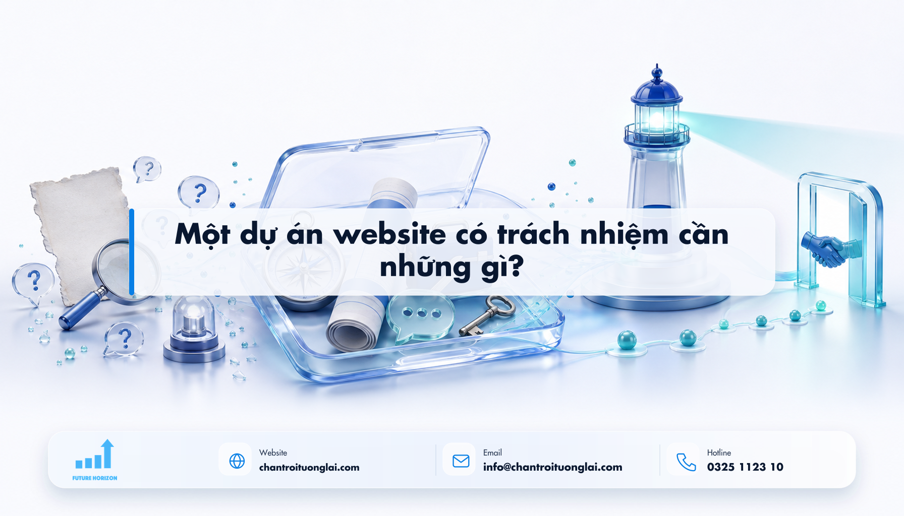 Một dự án website có trách nhiệm cần những gì? Minh họa một dự án website có trách nhiệm cần những gì? theo phong cách Fluent 2.5D