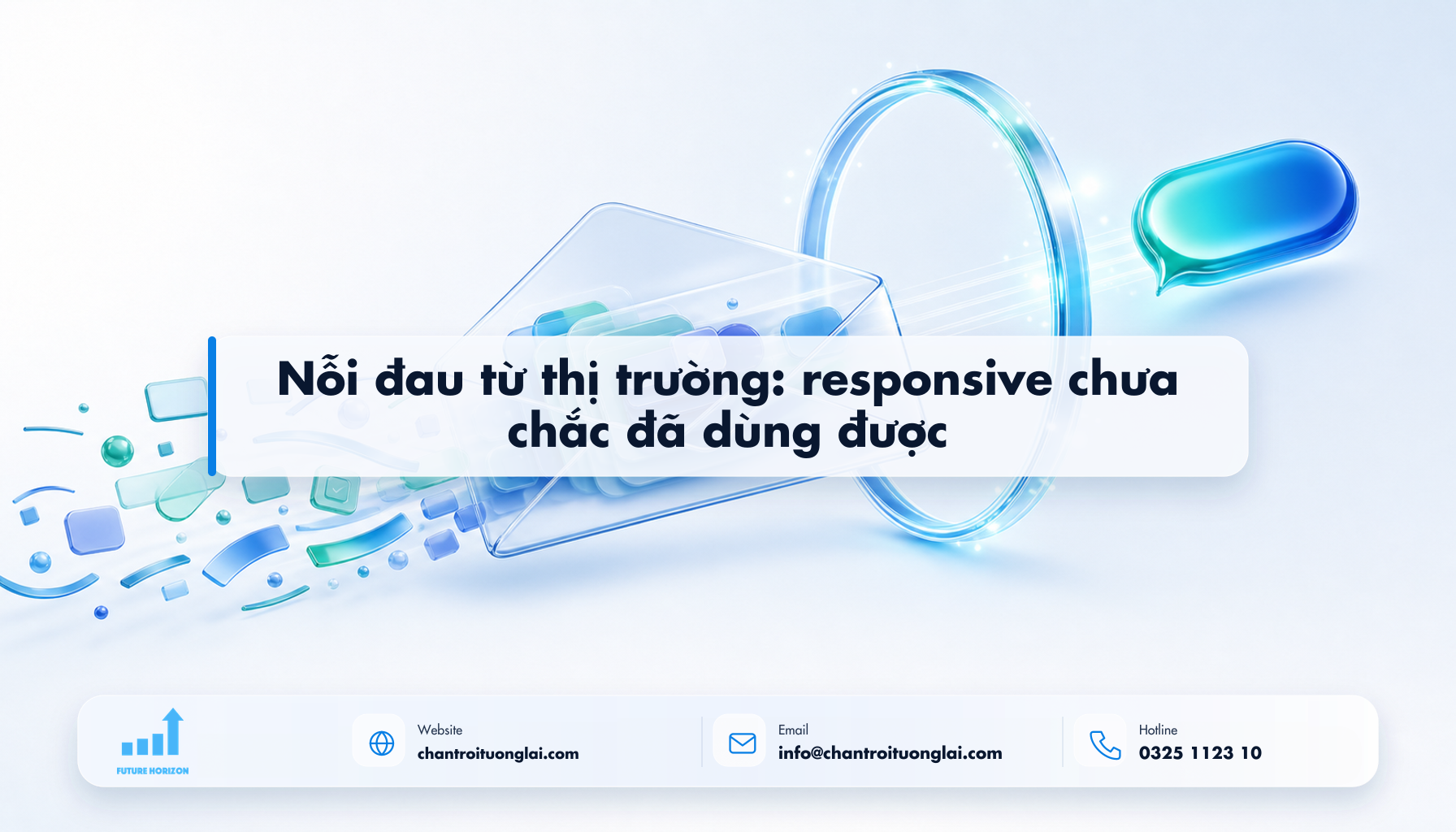 Nỗi đau từ thị trường: responsive chưa chắc đã dùng được Minh họa nỗi đau từ thị trường: responsive chưa chắc đã dùng được theo phong cách Fluent 2.5D