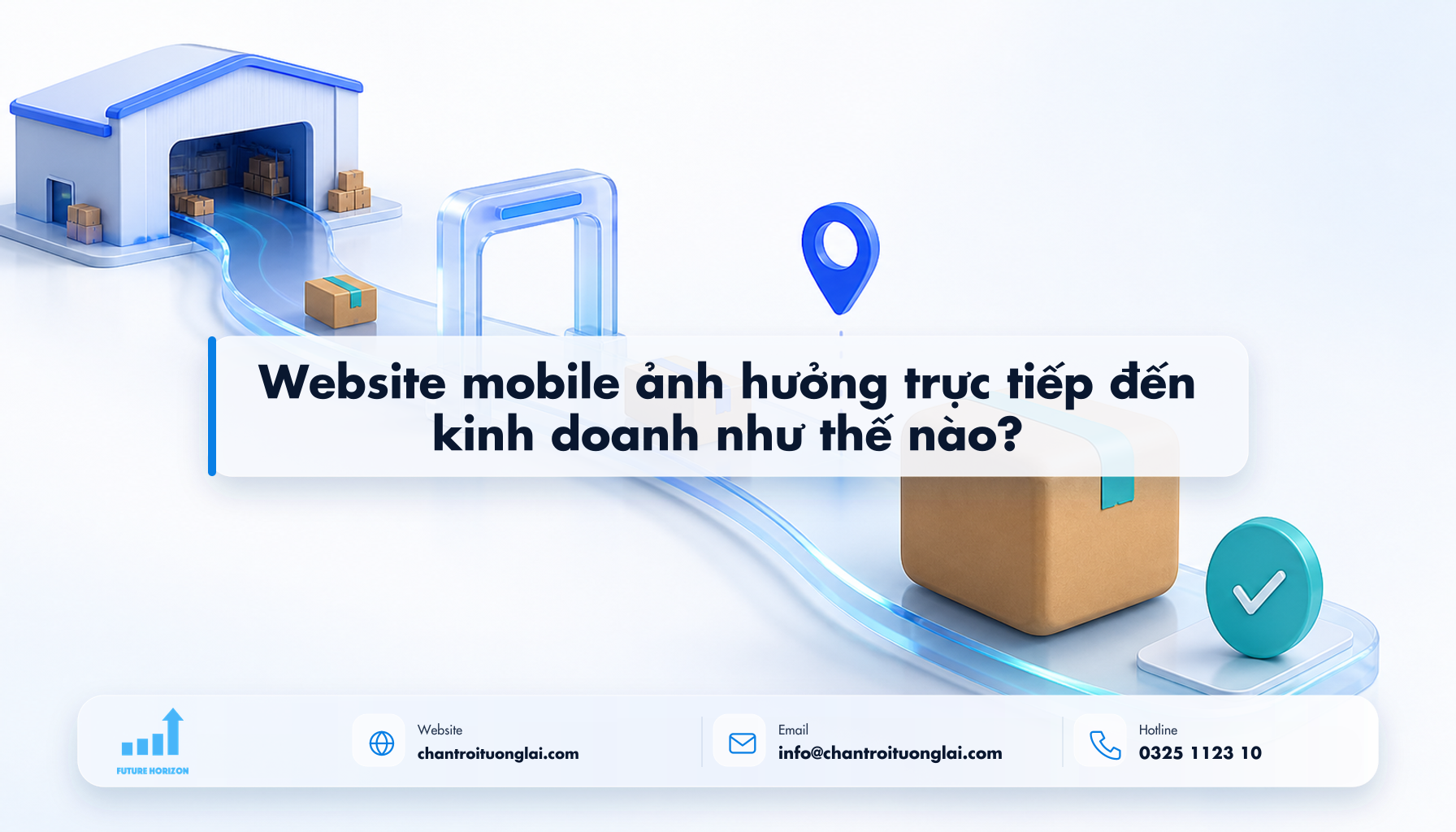 Website mobile ảnh hưởng trực tiếp đến kinh doanh như thế nào? Minh họa website mobile ảnh hưởng trực tiếp đến kinh doanh như thế nào? theo phong cách Fluent 2.5D