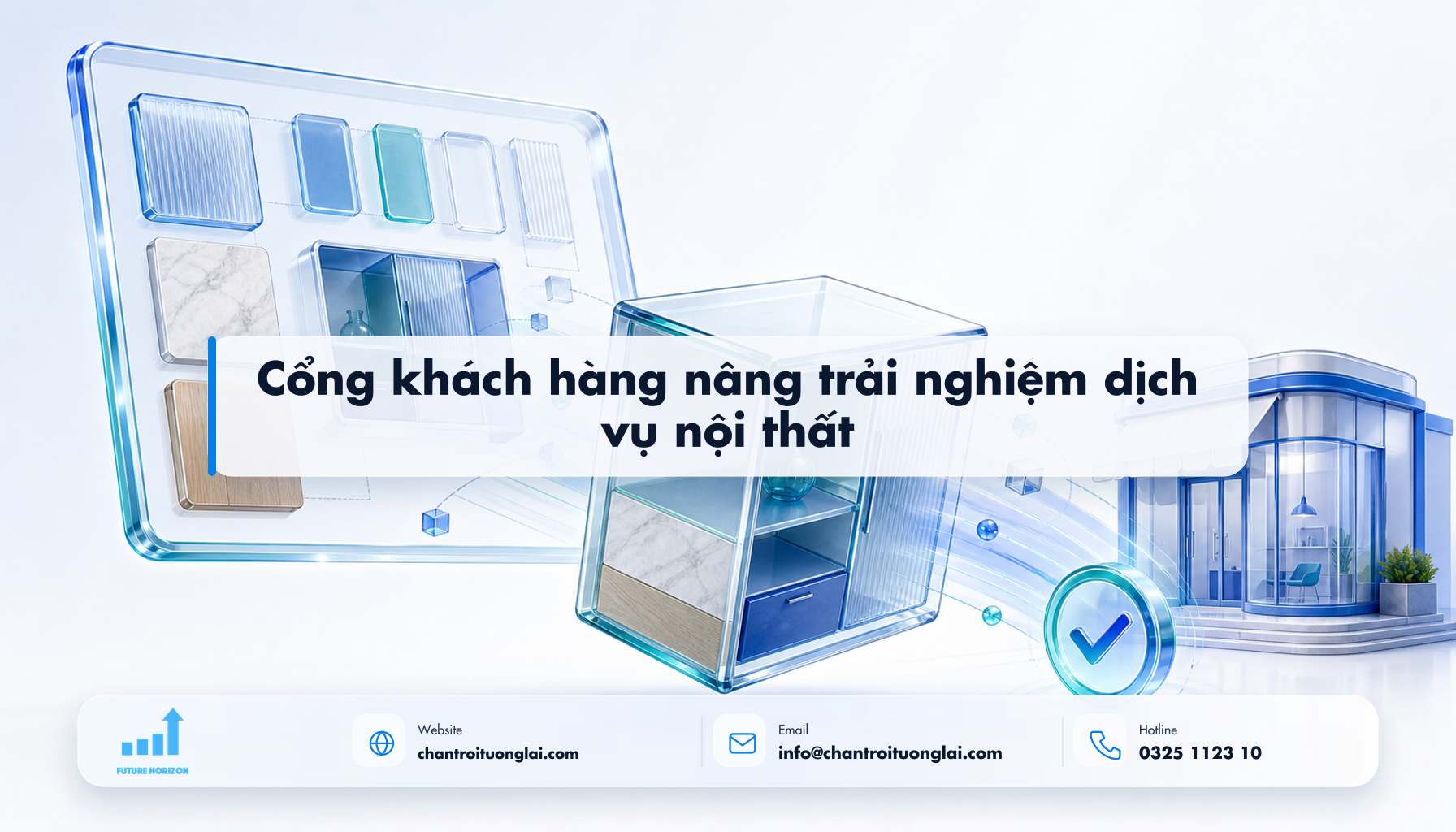 Cổng khách hàng nâng trải nghiệm dịch vụ nội thất Minh họa cổng khách hàng nâng trải nghiệm dịch vụ nội thất theo phong cách Fluent 2.5D