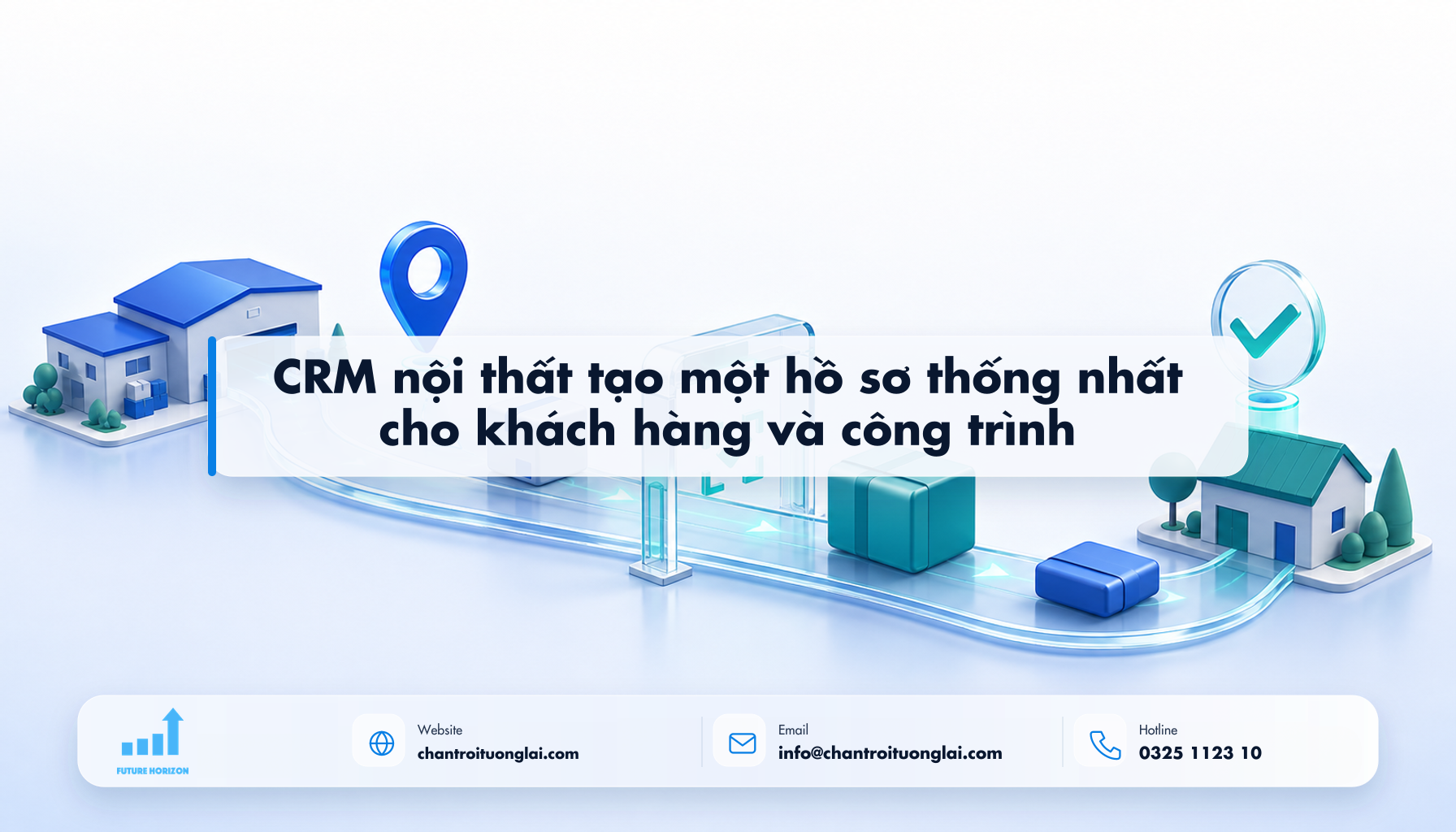 CRM nội thất tạo một hồ sơ thống nhất cho khách hàng và công trình Minh họa crm nội thất tạo một hồ sơ thống nhất cho khách hàng và công trình theo phong cách Fluent 2.5D