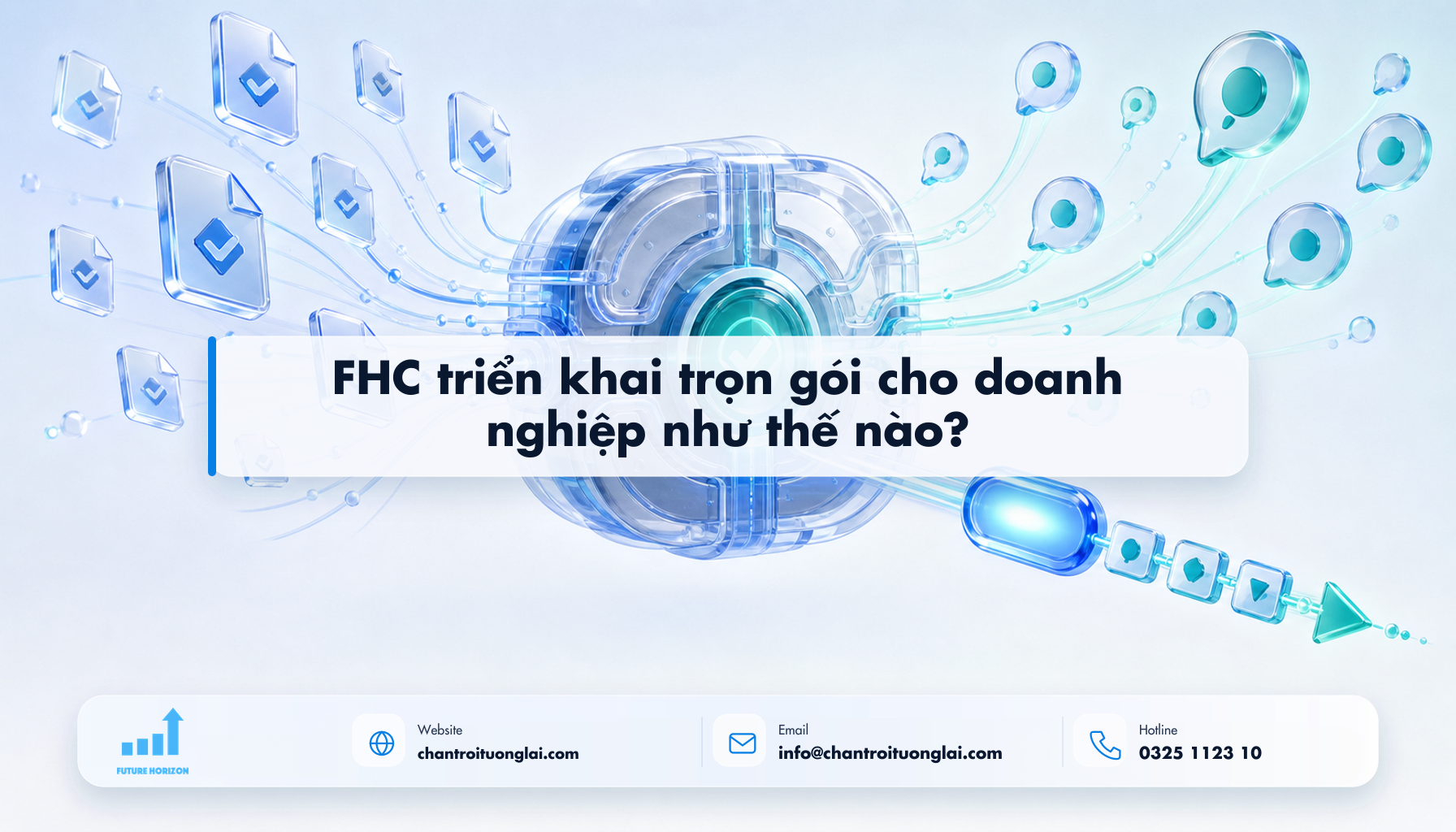 FHC triển khai trọn gói cho doanh nghiệp như thế nào? Minh họa fhc triển khai trọn gói cho doanh nghiệp như thế nào? theo phong cách Fluent 2.5D