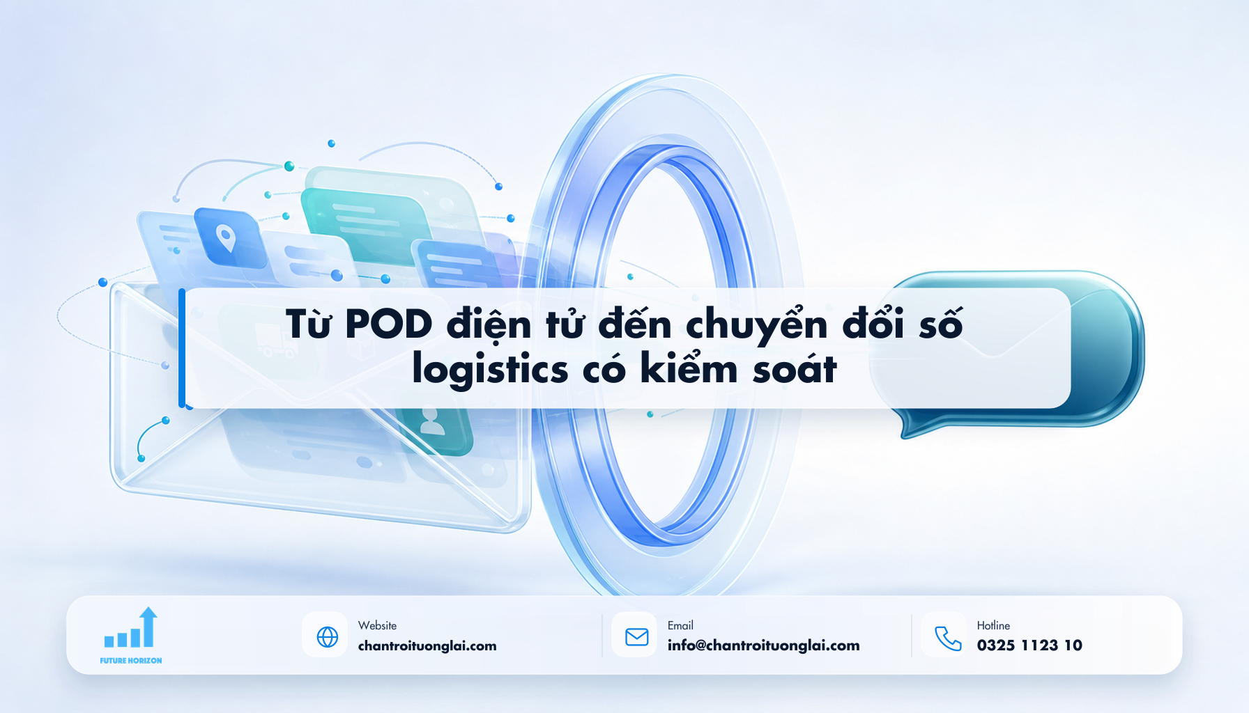 Từ POD điện tử đến chuyển đổi số logistics có kiểm soát Minh họa từ pod điện tử đến chuyển đổi số logistics có kiểm soát theo phong cách Fluent 2.5D