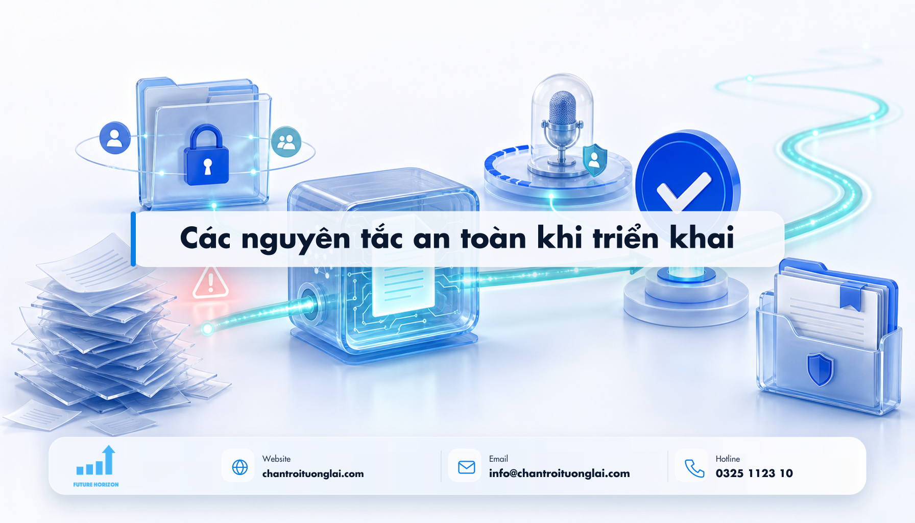 Các nguyên tắc an toàn khi triển khai Minh họa các nguyên tắc an toàn khi triển khai theo phong cách Fluent 2.5D