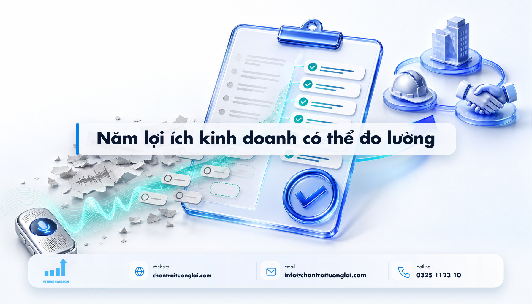 Năm lợi ích kinh doanh có thể đo lường Minh họa năm lợi ích kinh doanh có thể đo lường theo phong cách Fluent 2.5D