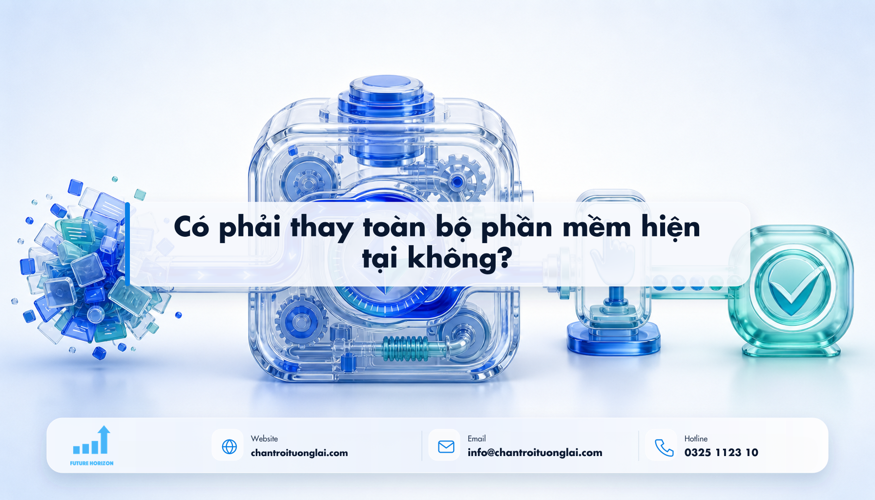 Có phải thay toàn bộ phần mềm hiện tại không? Minh họa có phải thay toàn bộ phần mềm hiện tại không? theo phong cách Fluent 2.5D