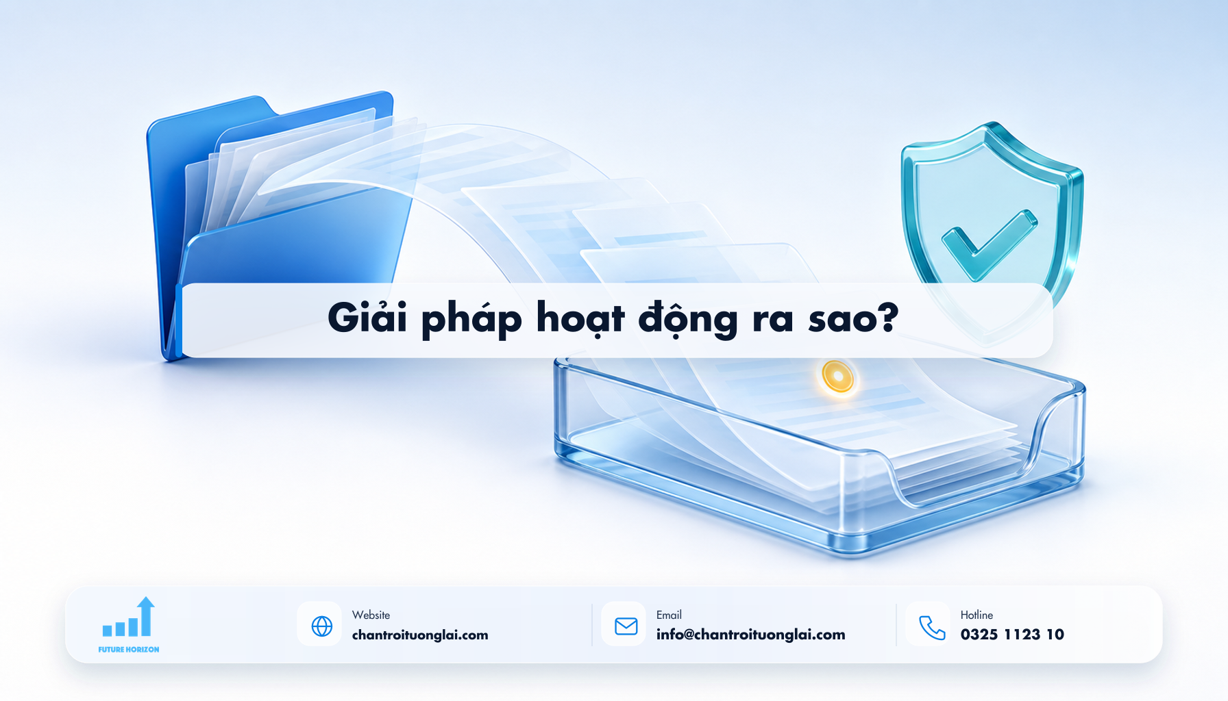 Giải pháp hoạt động ra sao? Minh họa giải pháp hoạt động ra sao? theo phong cách Fluent 2.5D