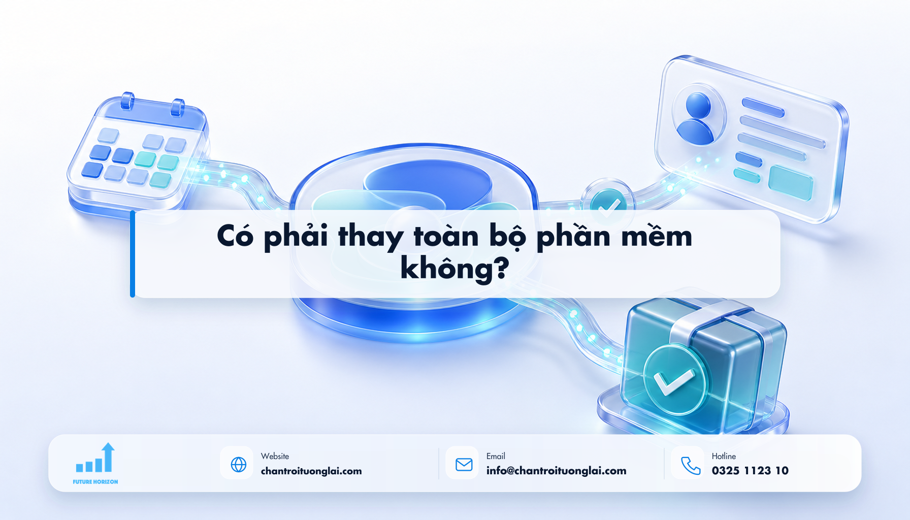 Có phải thay toàn bộ phần mềm không? Minh họa có phải thay toàn bộ phần mềm không? theo phong cách Fluent 2.5D