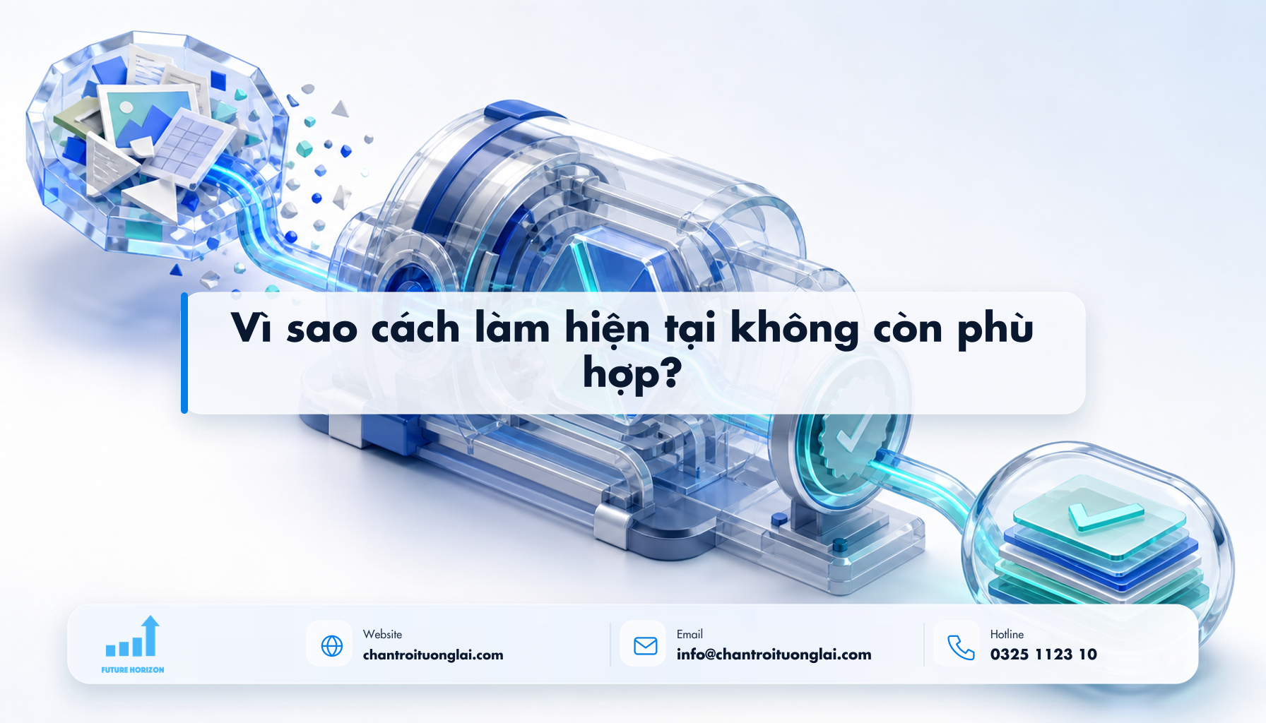 Vì sao cách làm hiện tại không còn phù hợp? Minh họa vì sao cách làm hiện tại không còn phù hợp? theo phong cách Fluent 2.5D